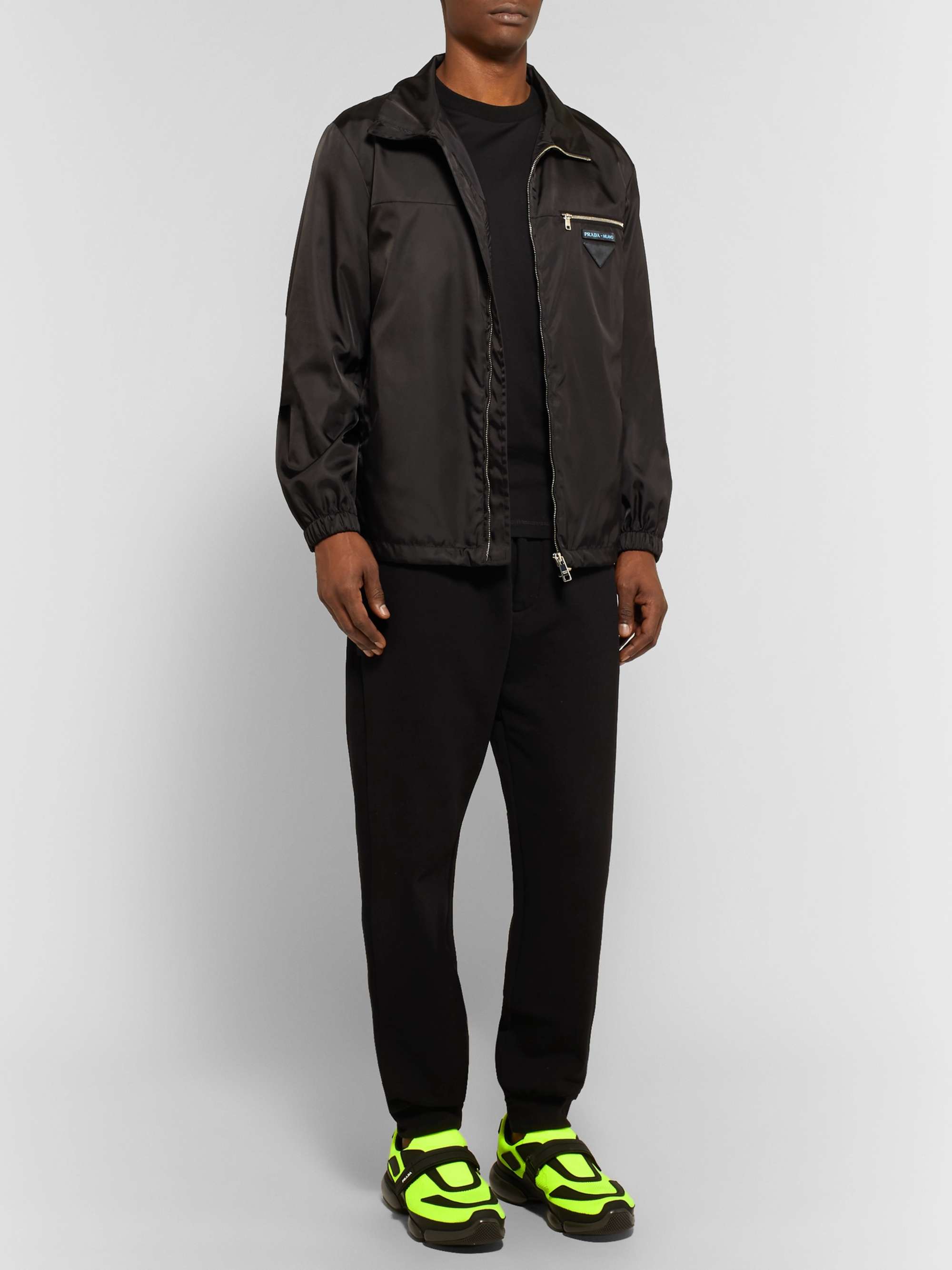 PRADA Cloudbust Mesh, Rubber and Leather Sneakers