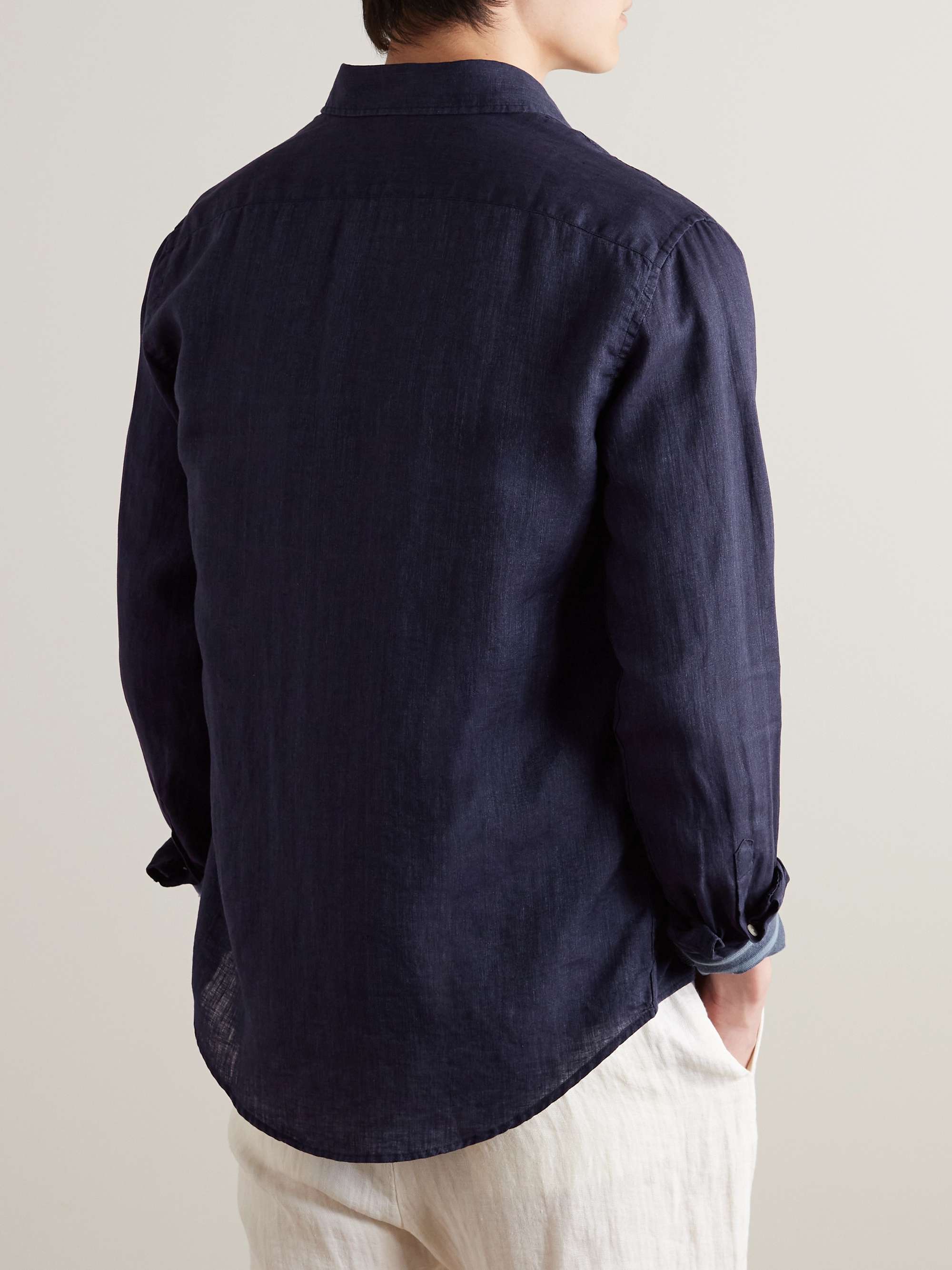 FRESCOBOL CARIOCA Cutaway-Collar Linen Shirt