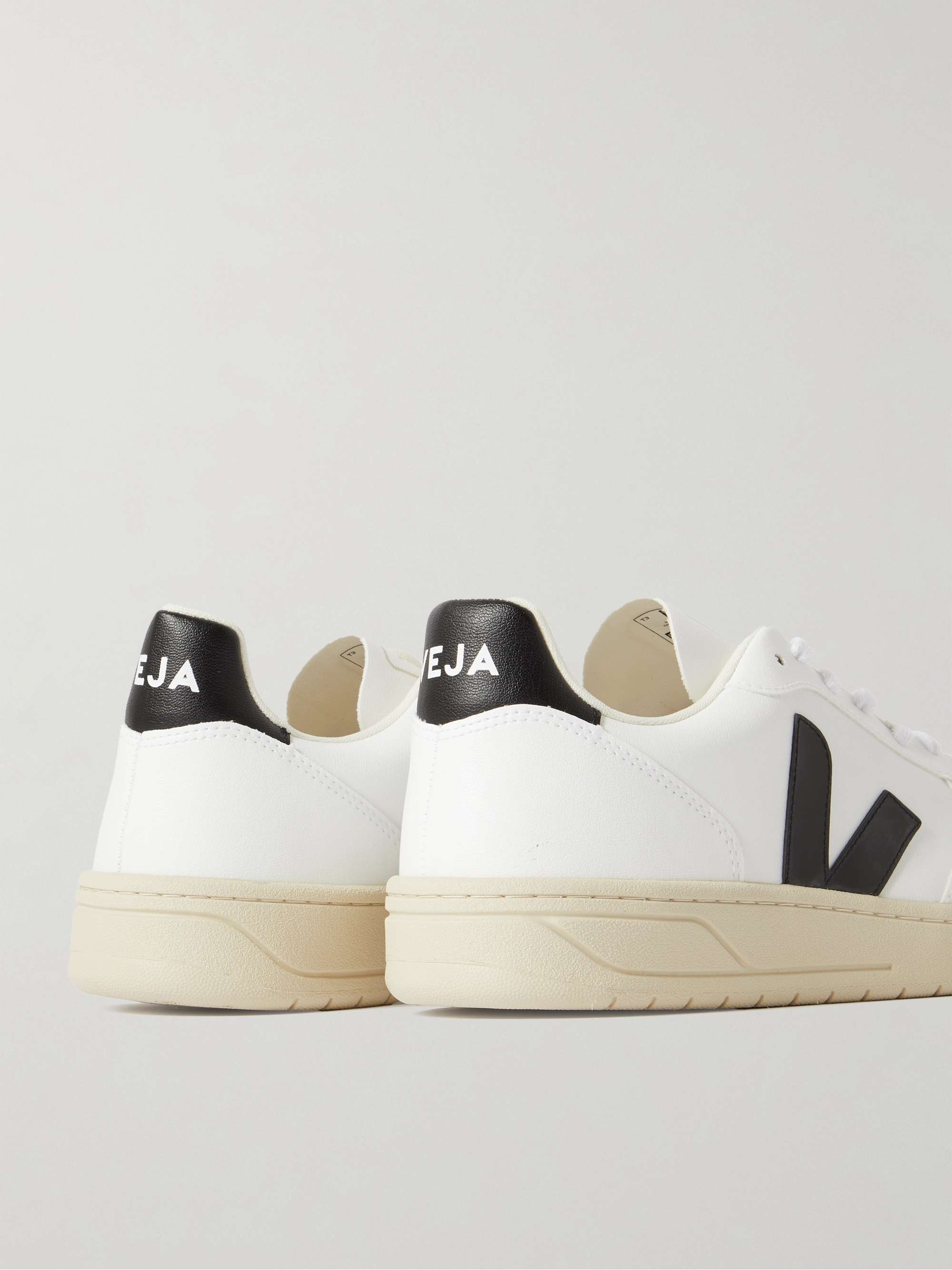 VEJA V-10 Rubber-trimmed Leather Sneakers