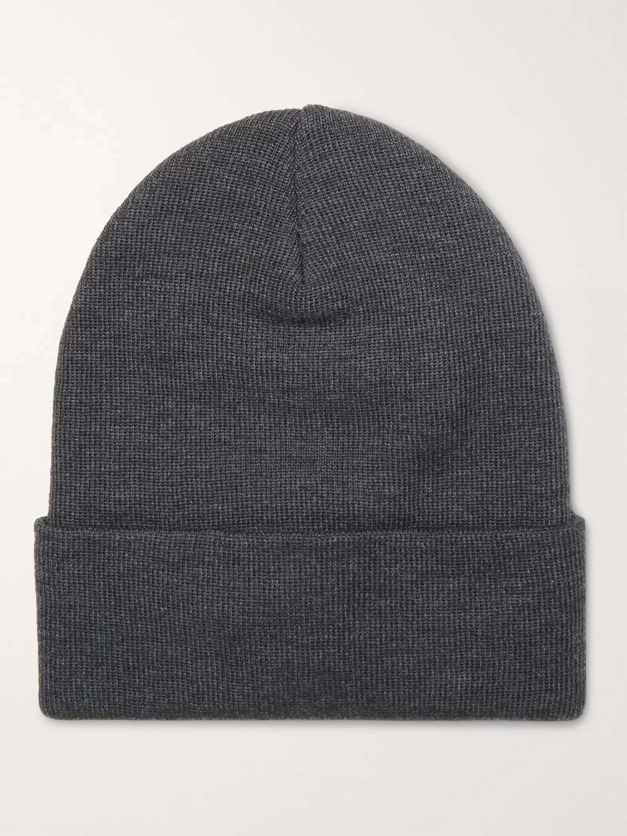 MONCLER GRENOBLE Logo-Appliquéd Ribbed Virgin Wool Beanie