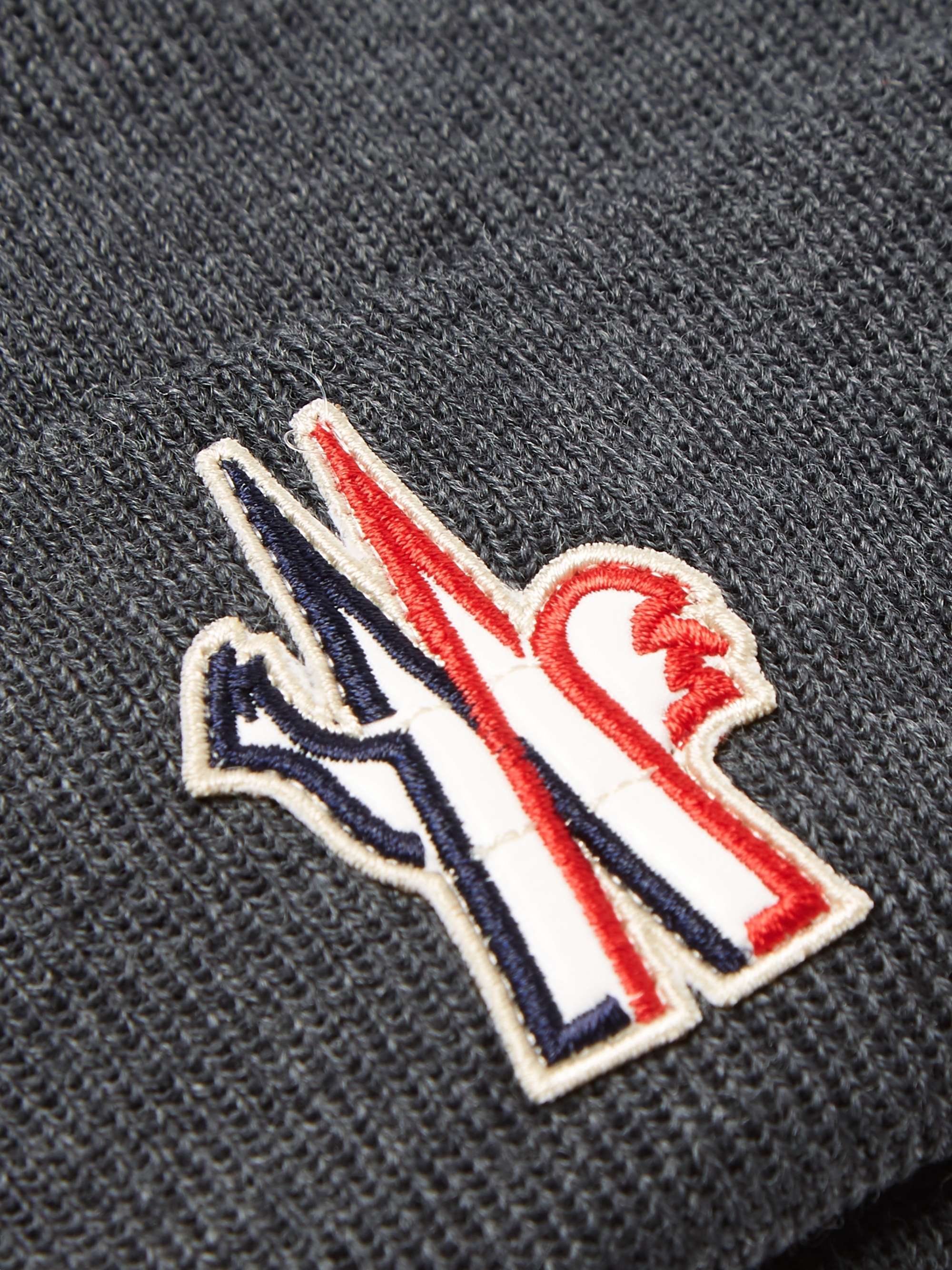 MONCLER GRENOBLE Logo-Appliquéd Ribbed Virgin Wool Beanie