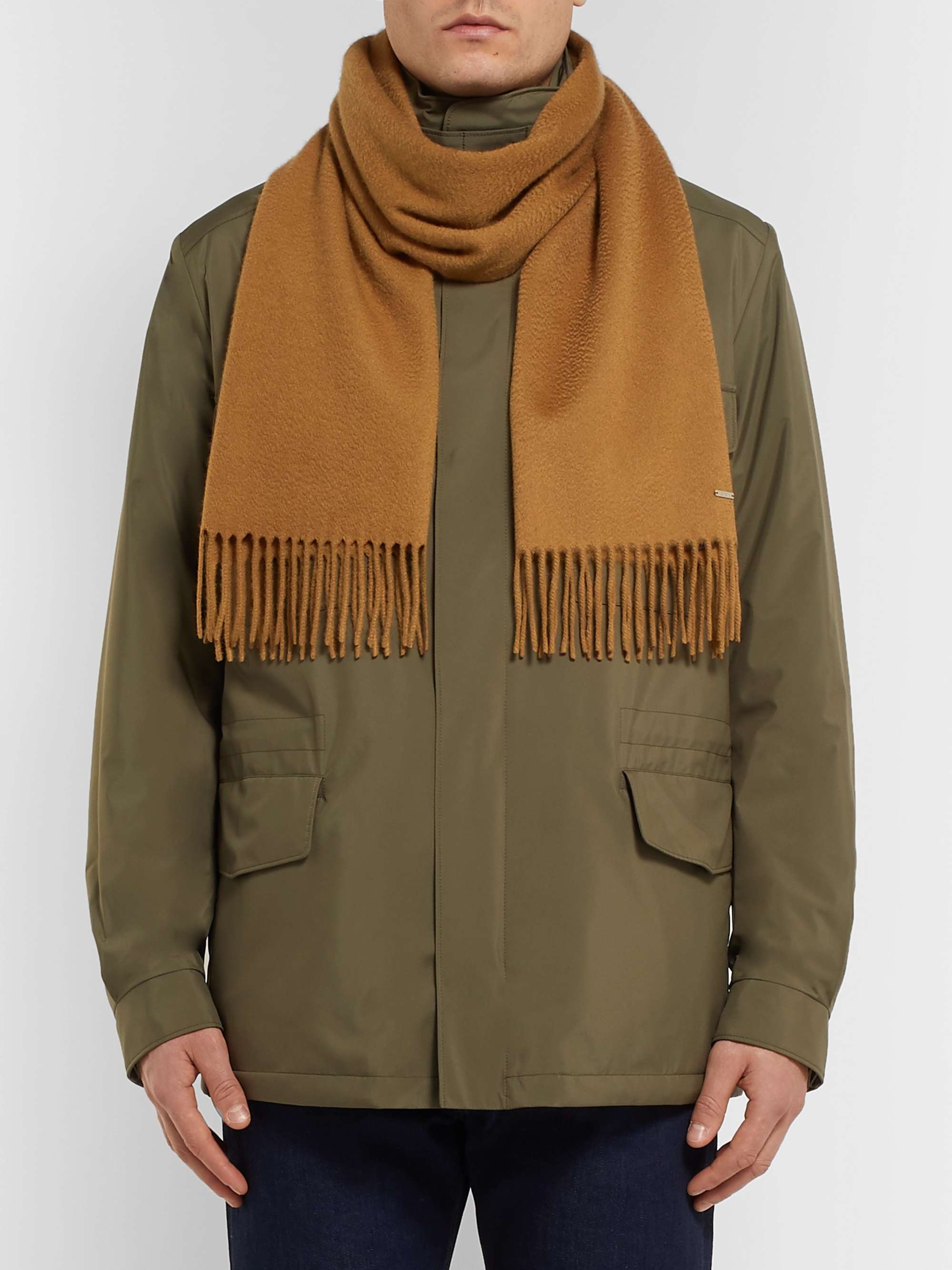 LORO PIANA Fringed Cashmere Scarf