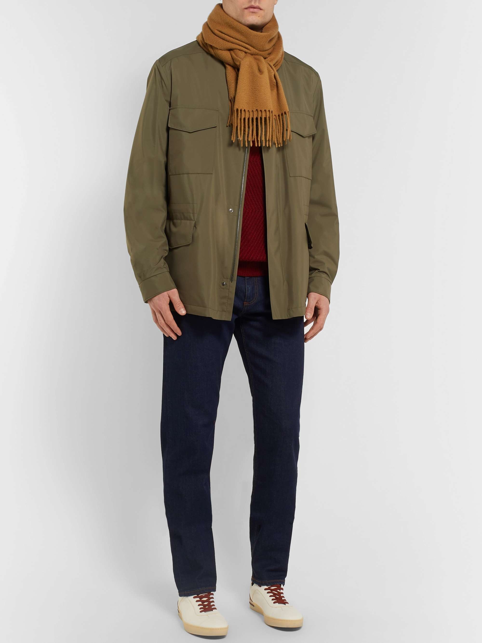 LORO PIANA Fringed Cashmere Scarf