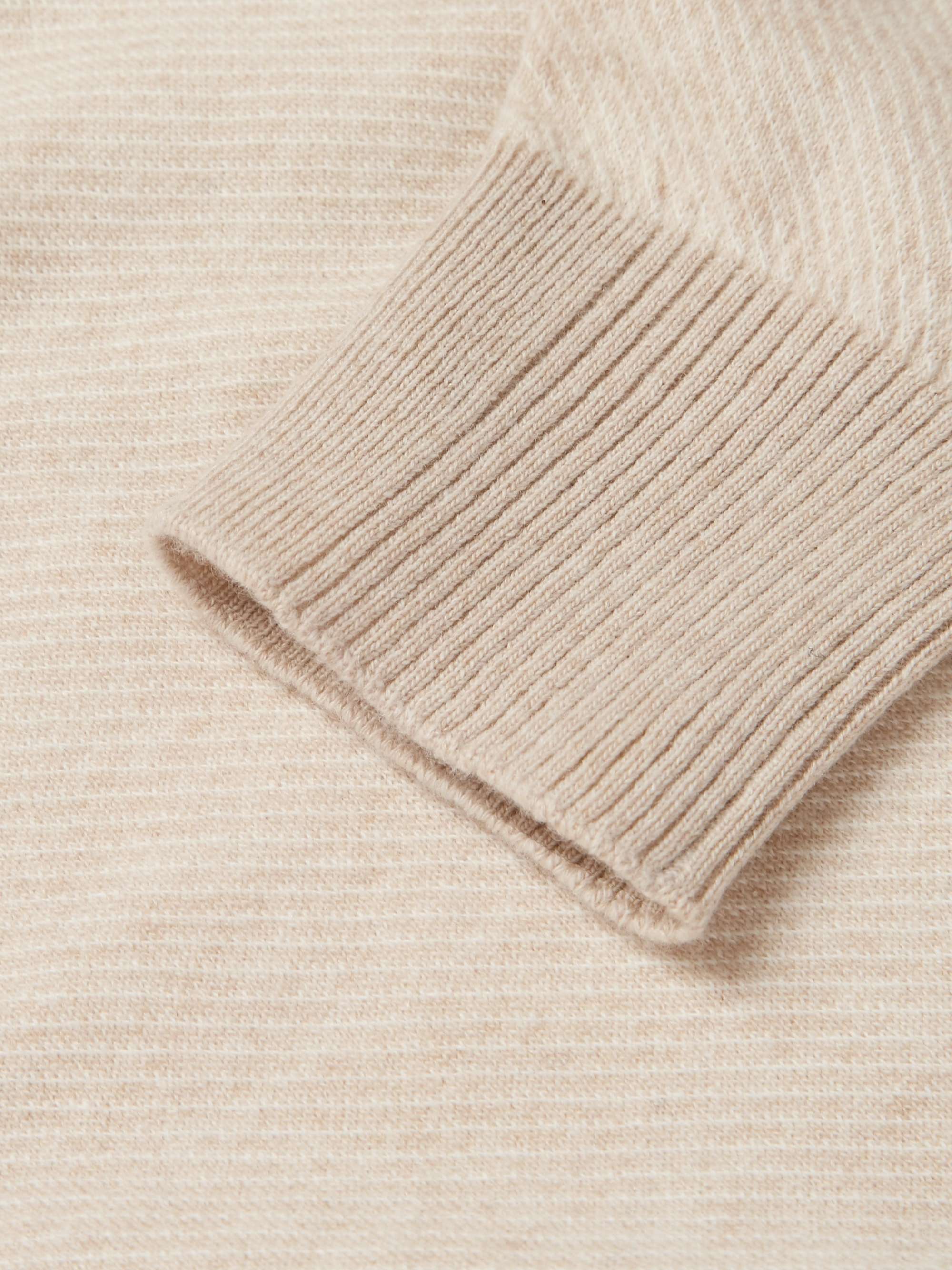 LORO PIANA Roadster Striped Cashmere Half-Zip Sweater