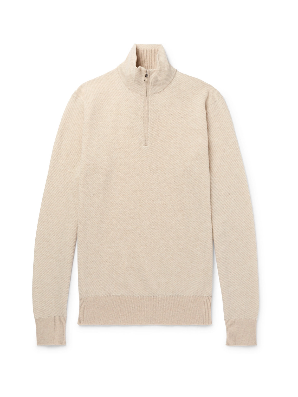 Loro Piana Roadster Striped Cashmere Half-zip Sweater In Neutrals