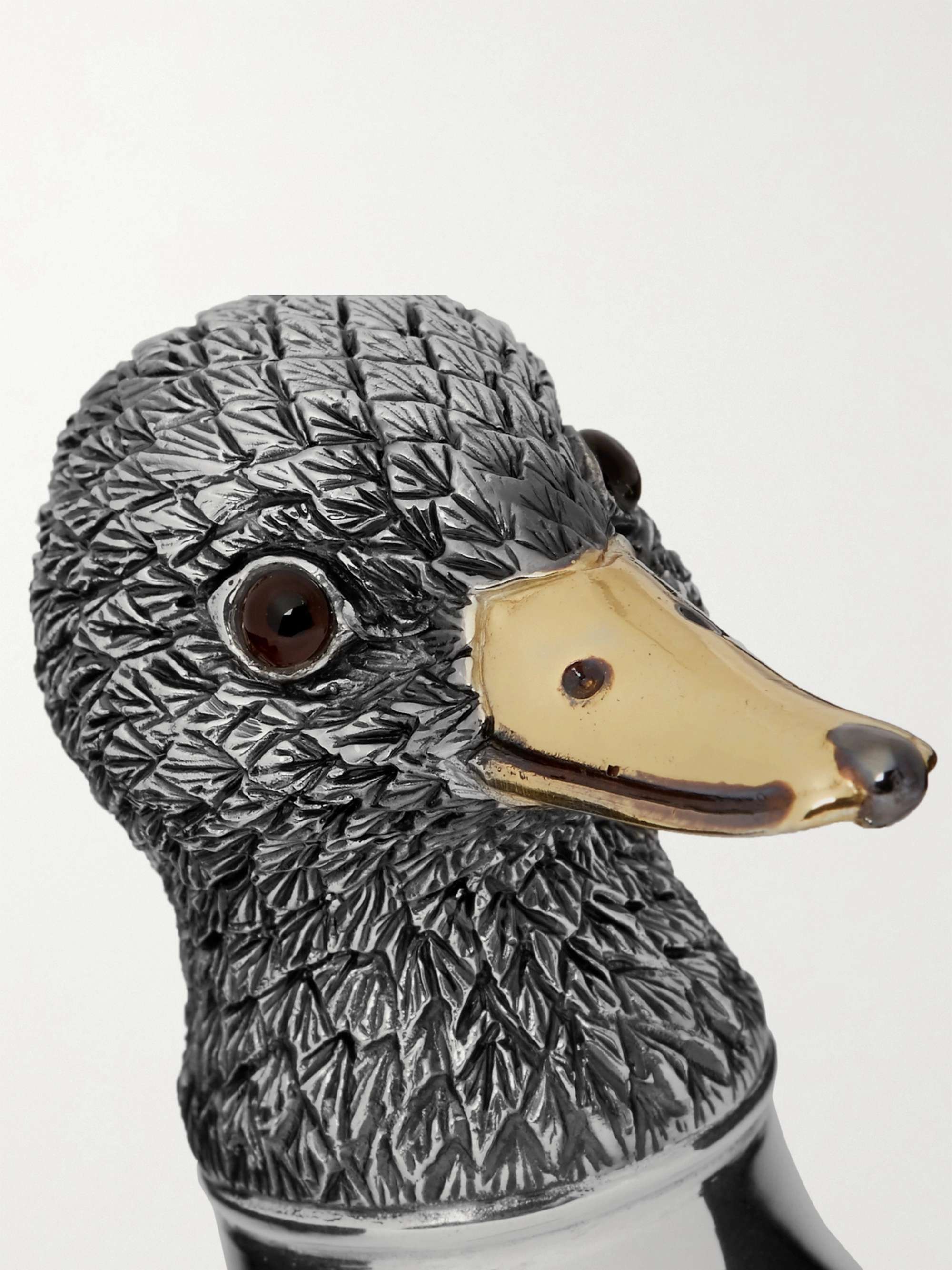 ASPREY Duck Oxidised Sterling Silver Bottle Opener