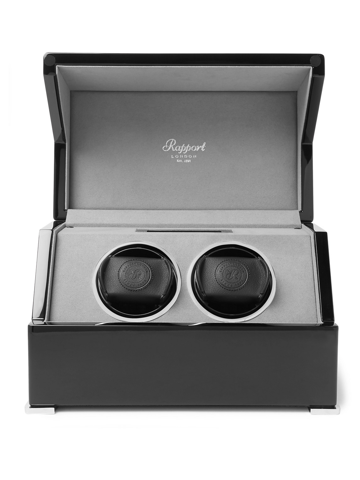 Rapport London Perpetua Iii Lacquered Ebony Watch Winder In Black