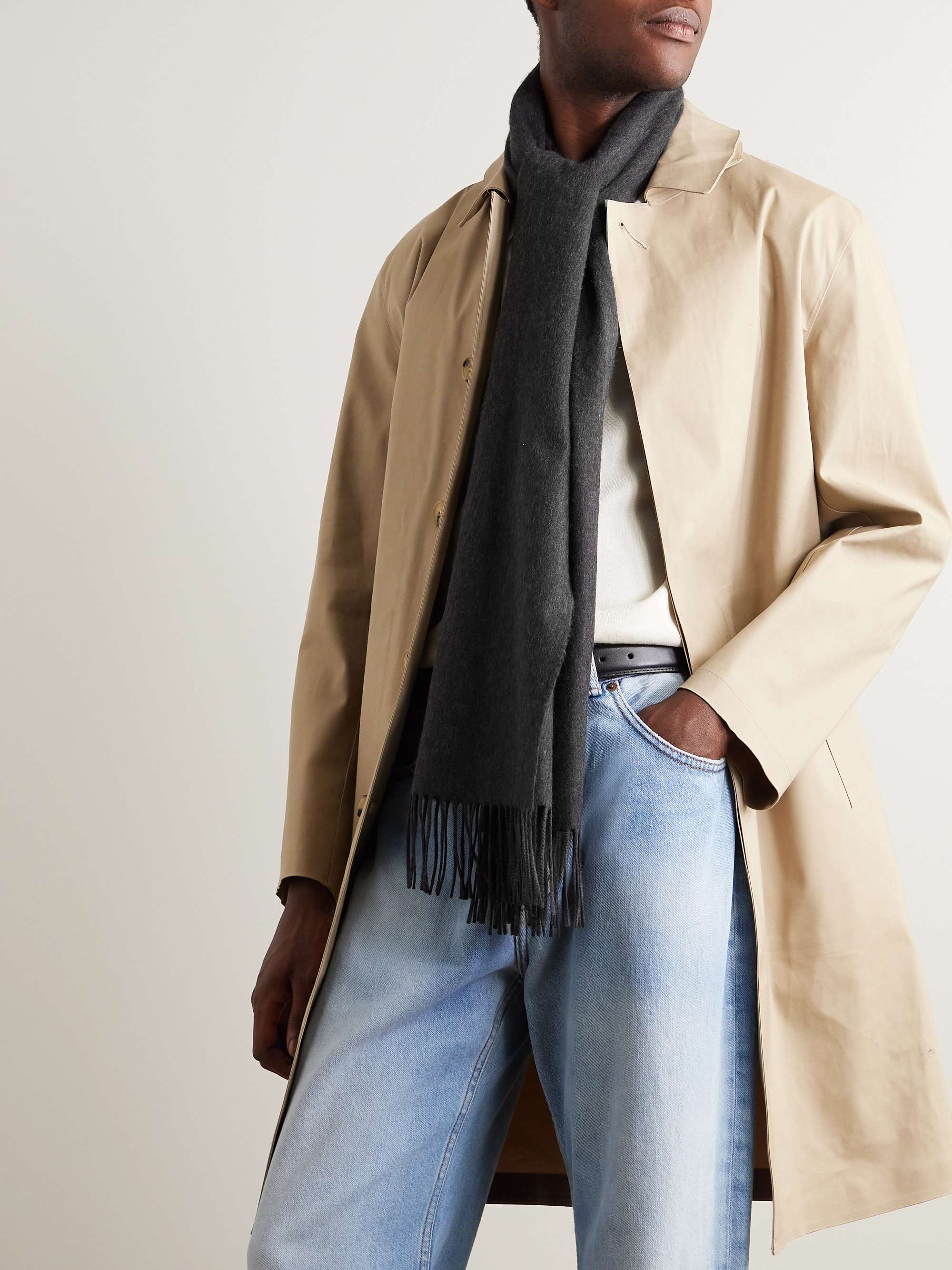 JOHNSTONS OF ELGIN Fringed Cashmere Scarf
