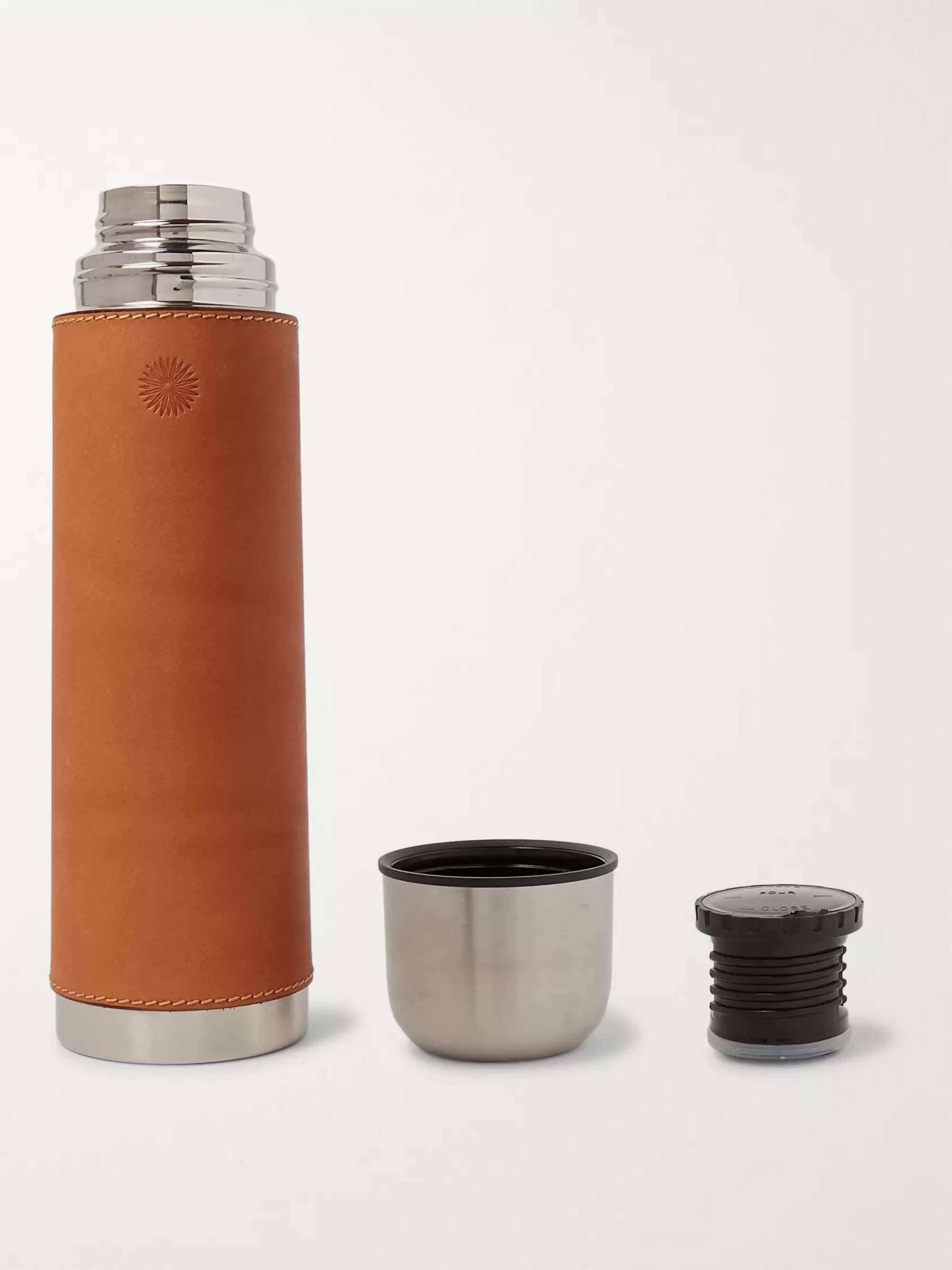 PURDEY Leather and Steel Flask