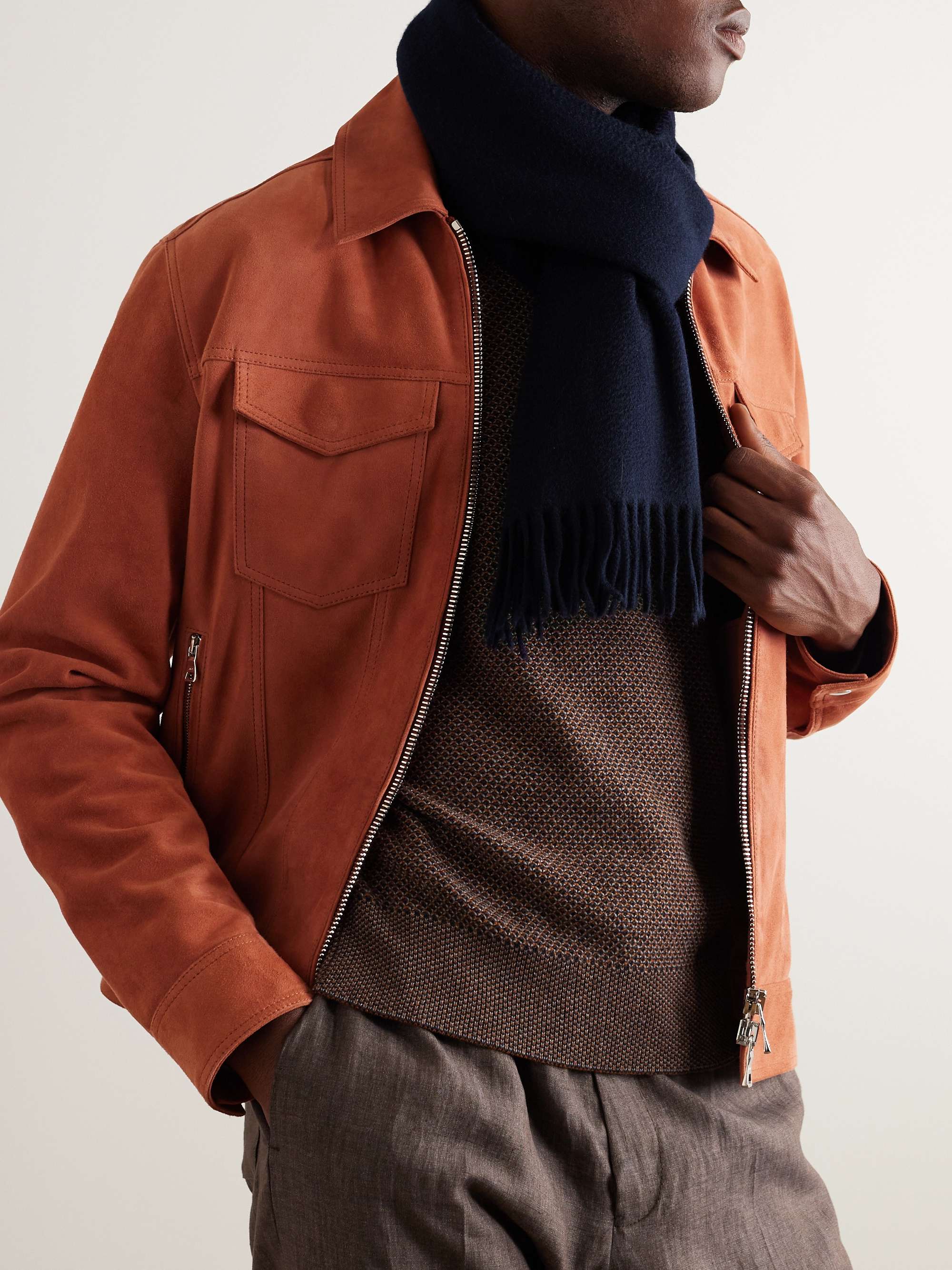 LORO PIANA Fringed Cashmere Scarf