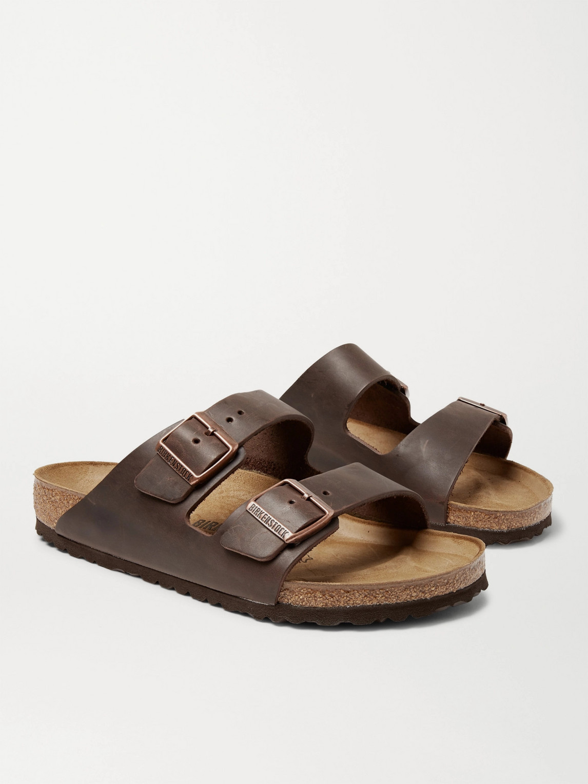 Birkenstock Arizona Slides Narrow Fit In Brown