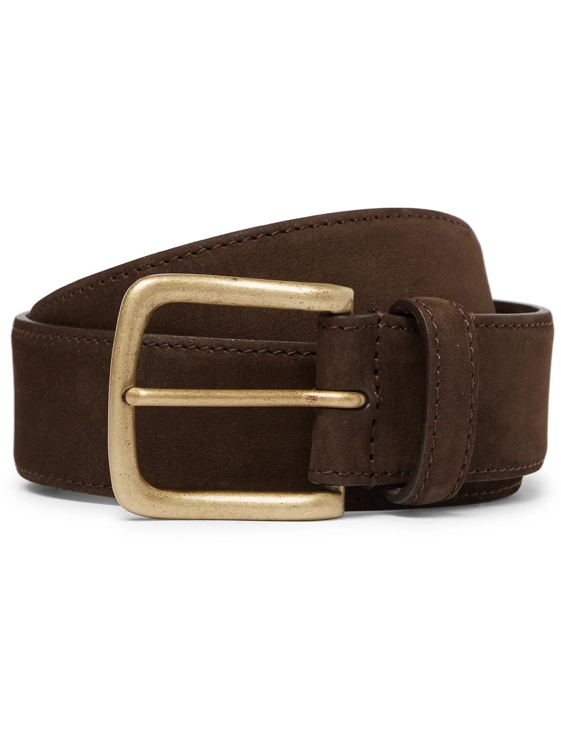 Anderson & Sheppard 3.5cm Dark-brown Suede Belt