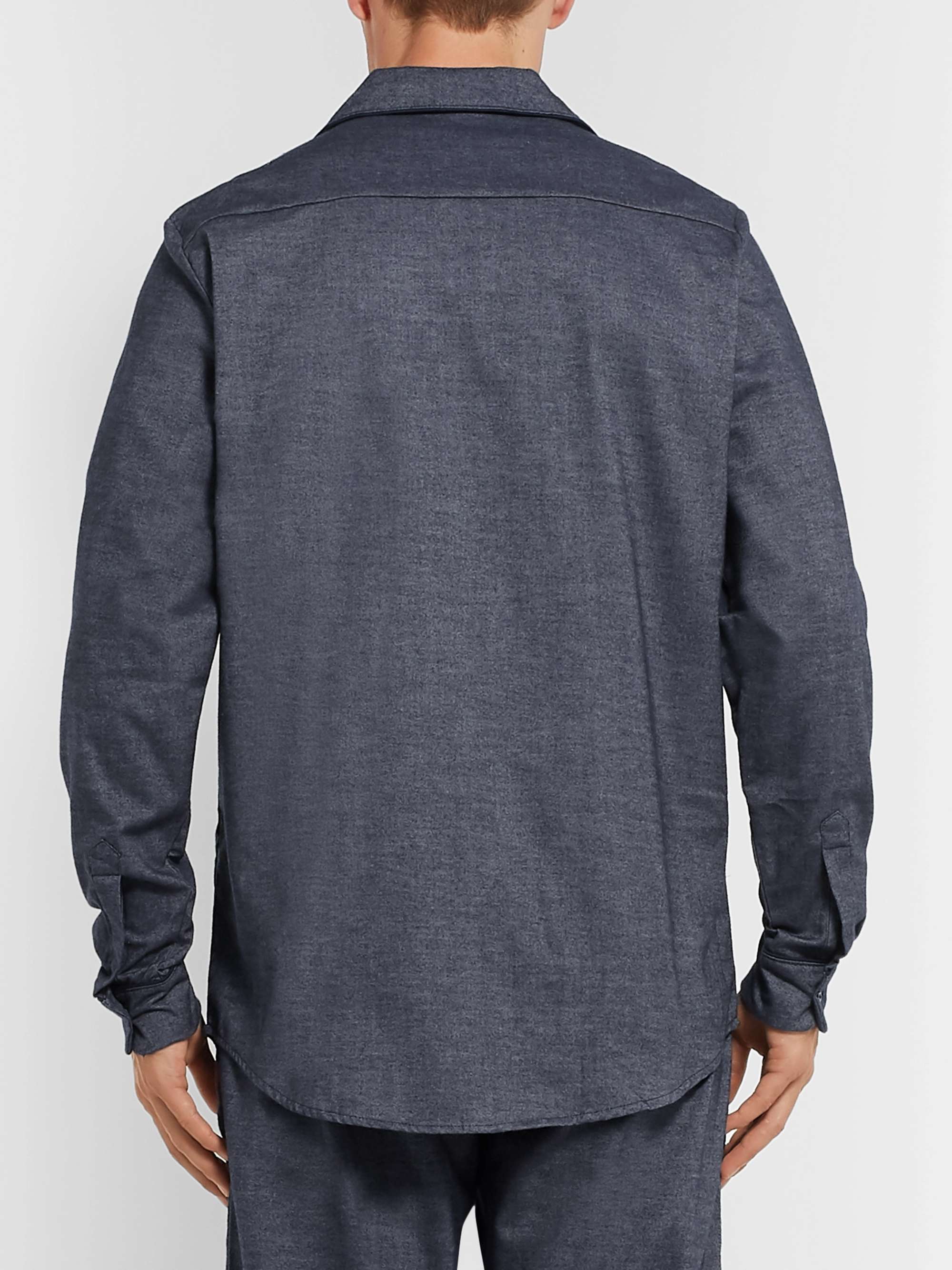DESMOND & DEMPSEY Brushed Cotton-Twill Pyjama Shirt