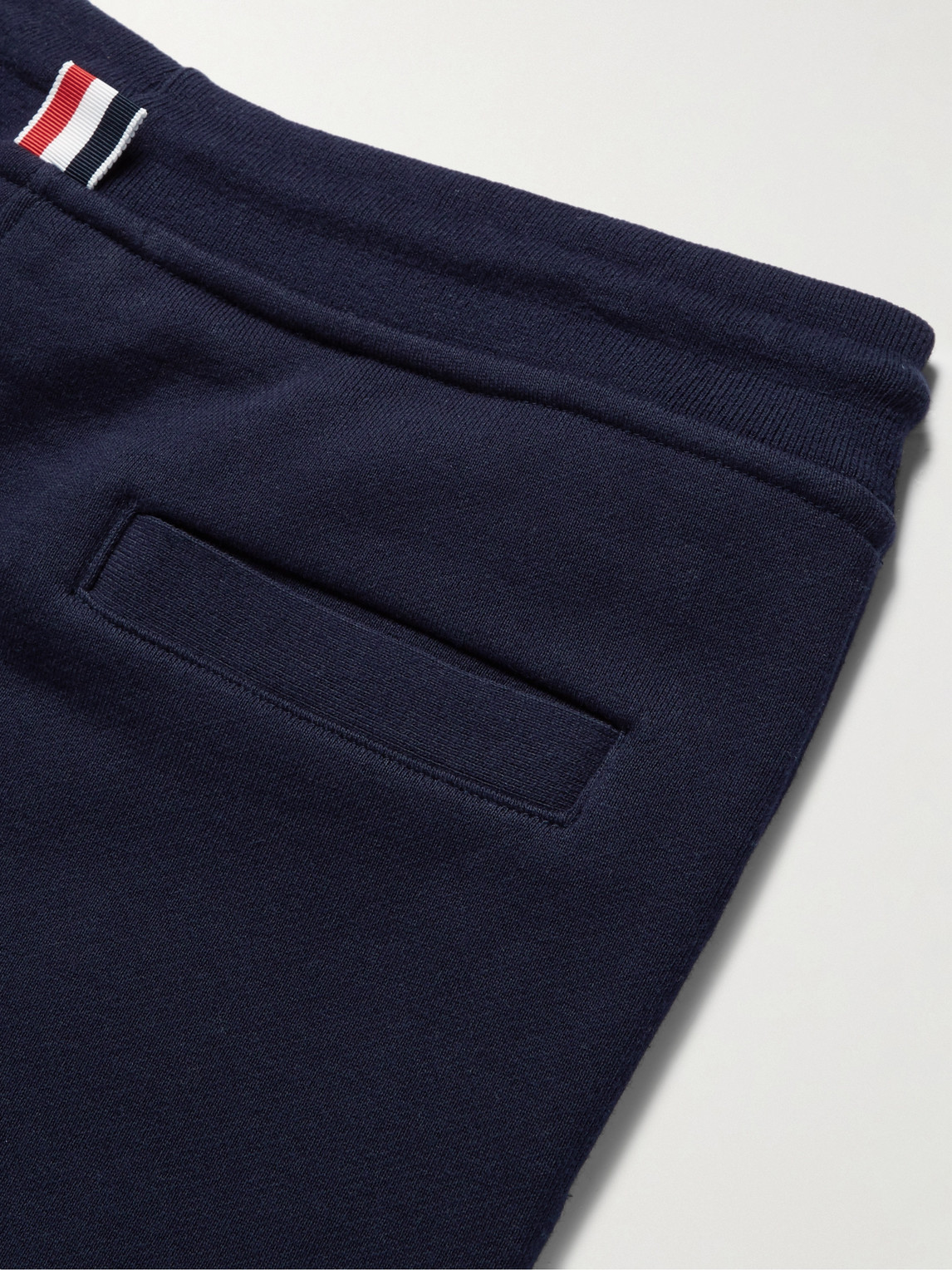 Thom Browne Tapered Striped Loopback Cotton-jersey Sweatpants In Blue