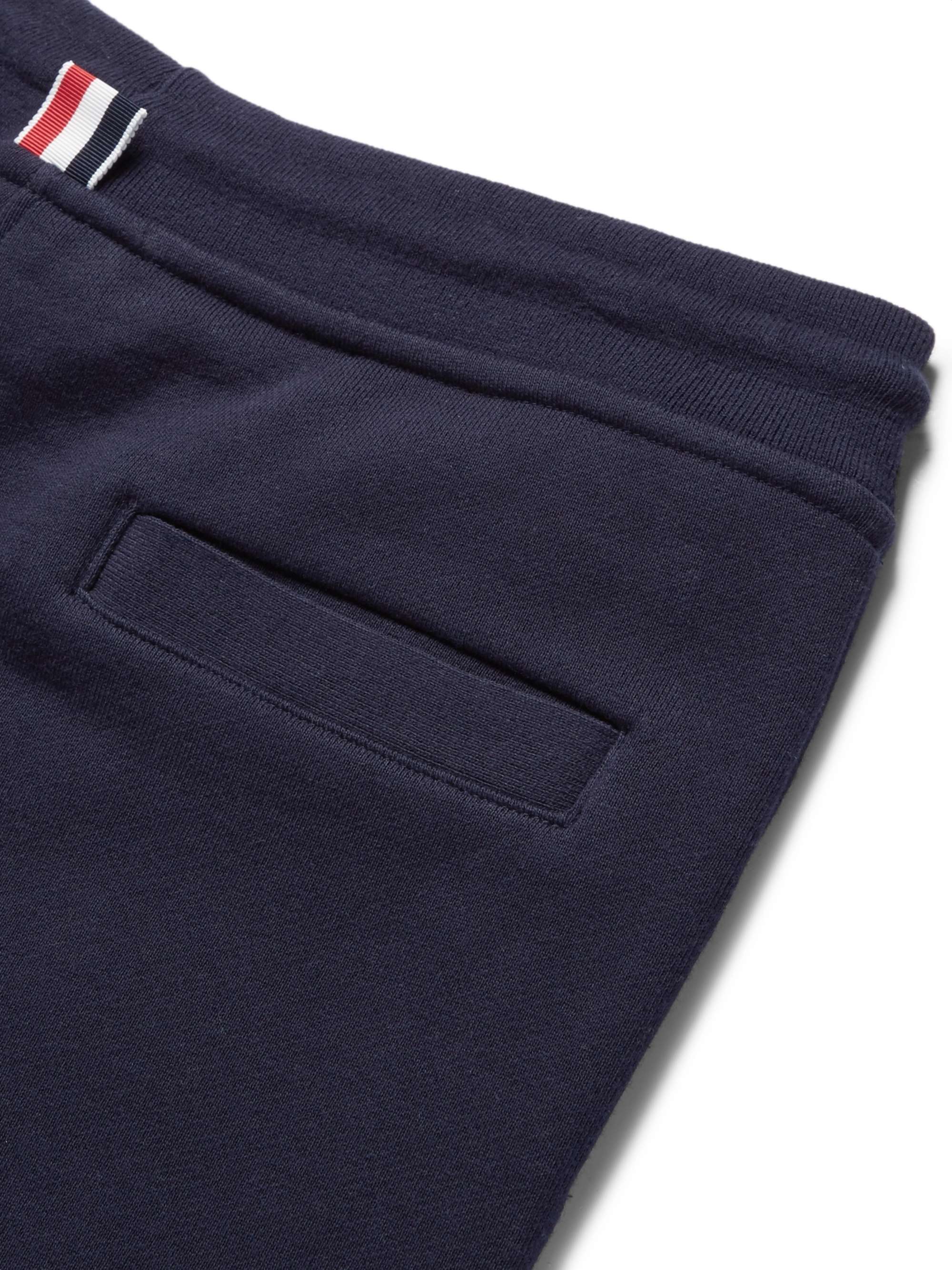 THOM BROWNE Tapered Striped Loopback Cotton-Jersey Sweatpants