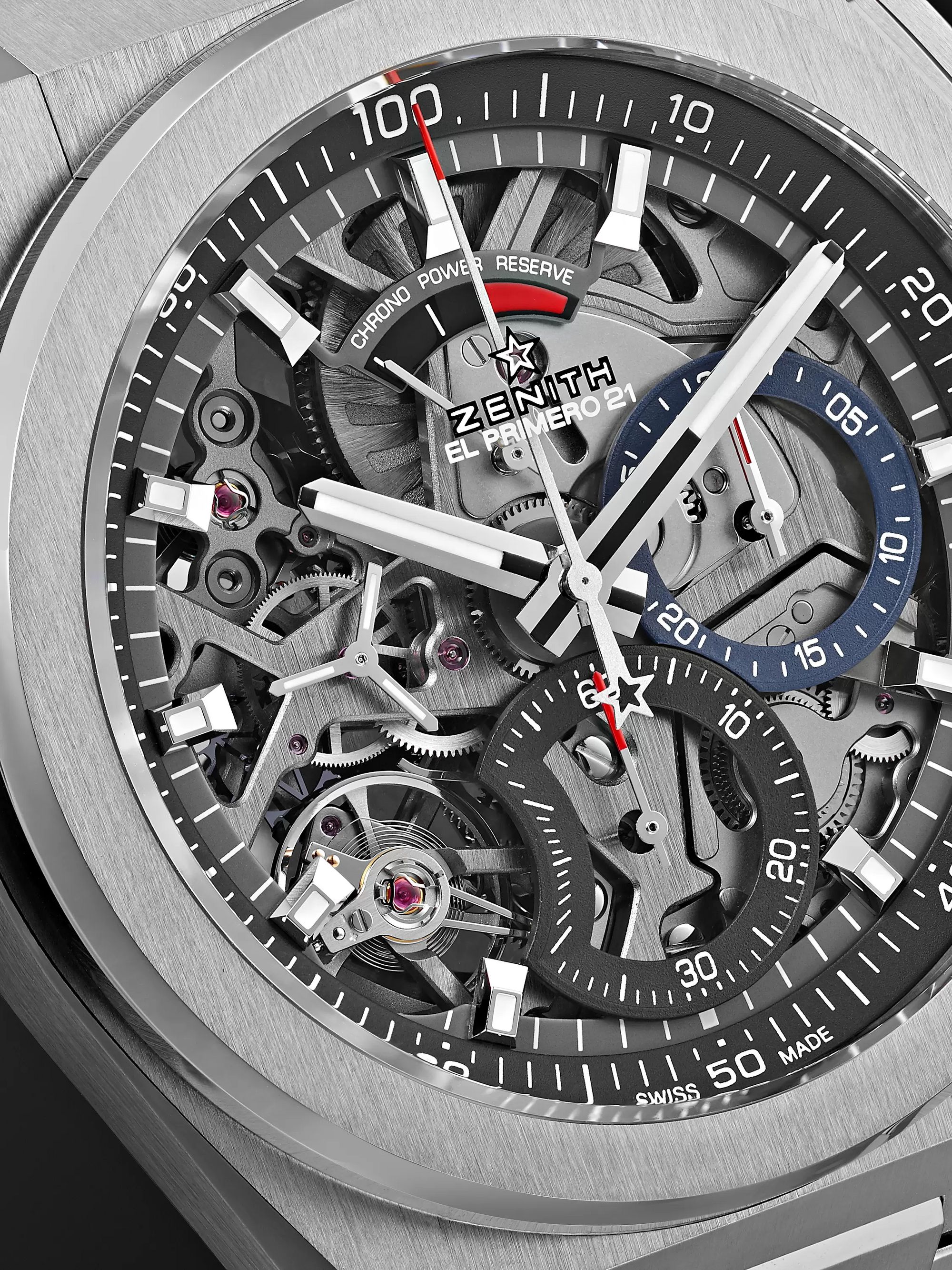 ZENITH DEFY El Primero 21 Chronograph 44mm Brushed-Titanium Watch, Ref. No. 95.9000.9004/78.M9000