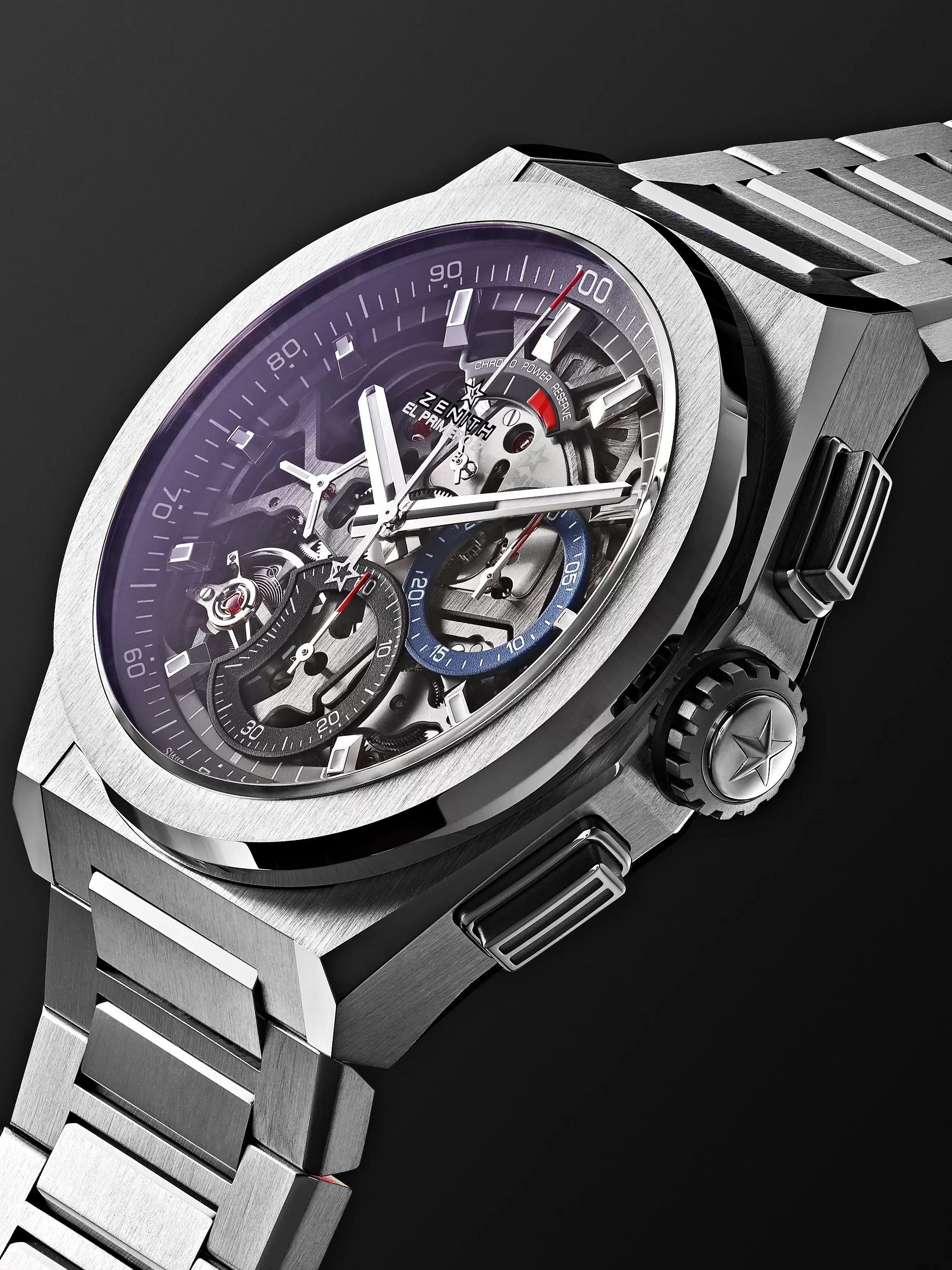 ZENITH DEFY El Primero 21 Chronograph 44mm Brushed-Titanium Watch, Ref. No. 95.9000.9004/78.M9000
