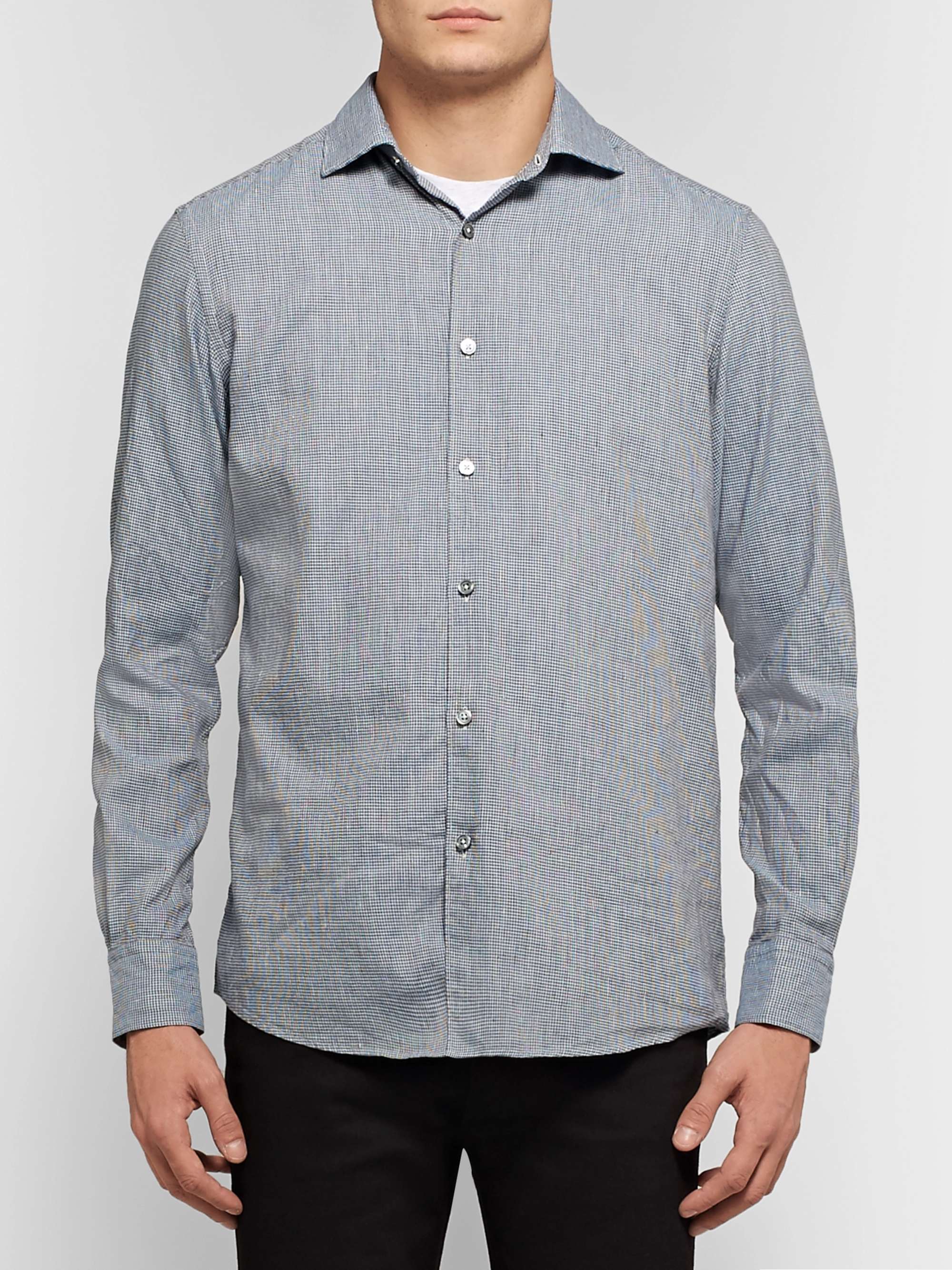ZEGNA Puppytooth Cotton Shirt