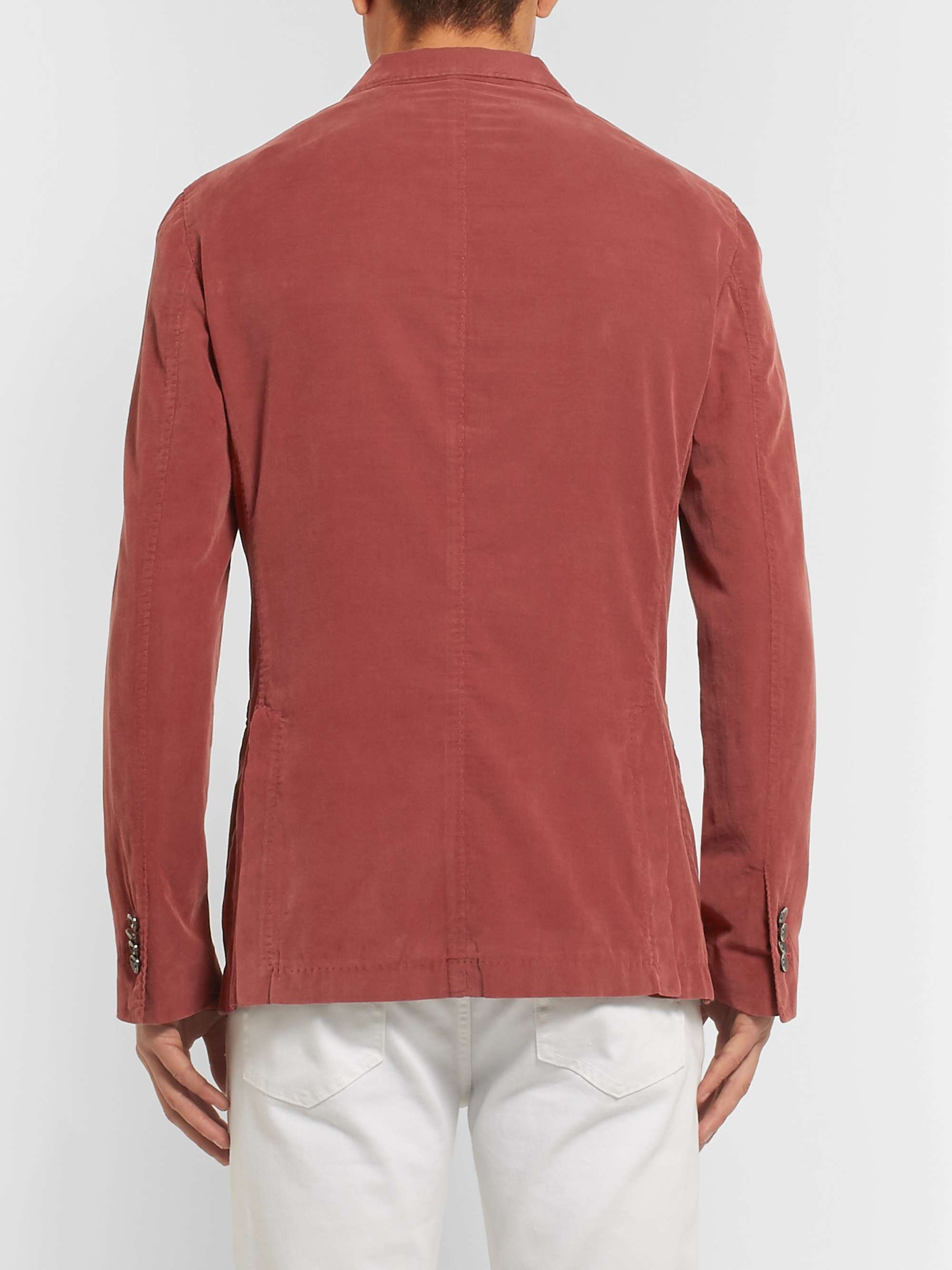 BOGLIOLI Navy Unstructured Cotton-Corduroy Blazer