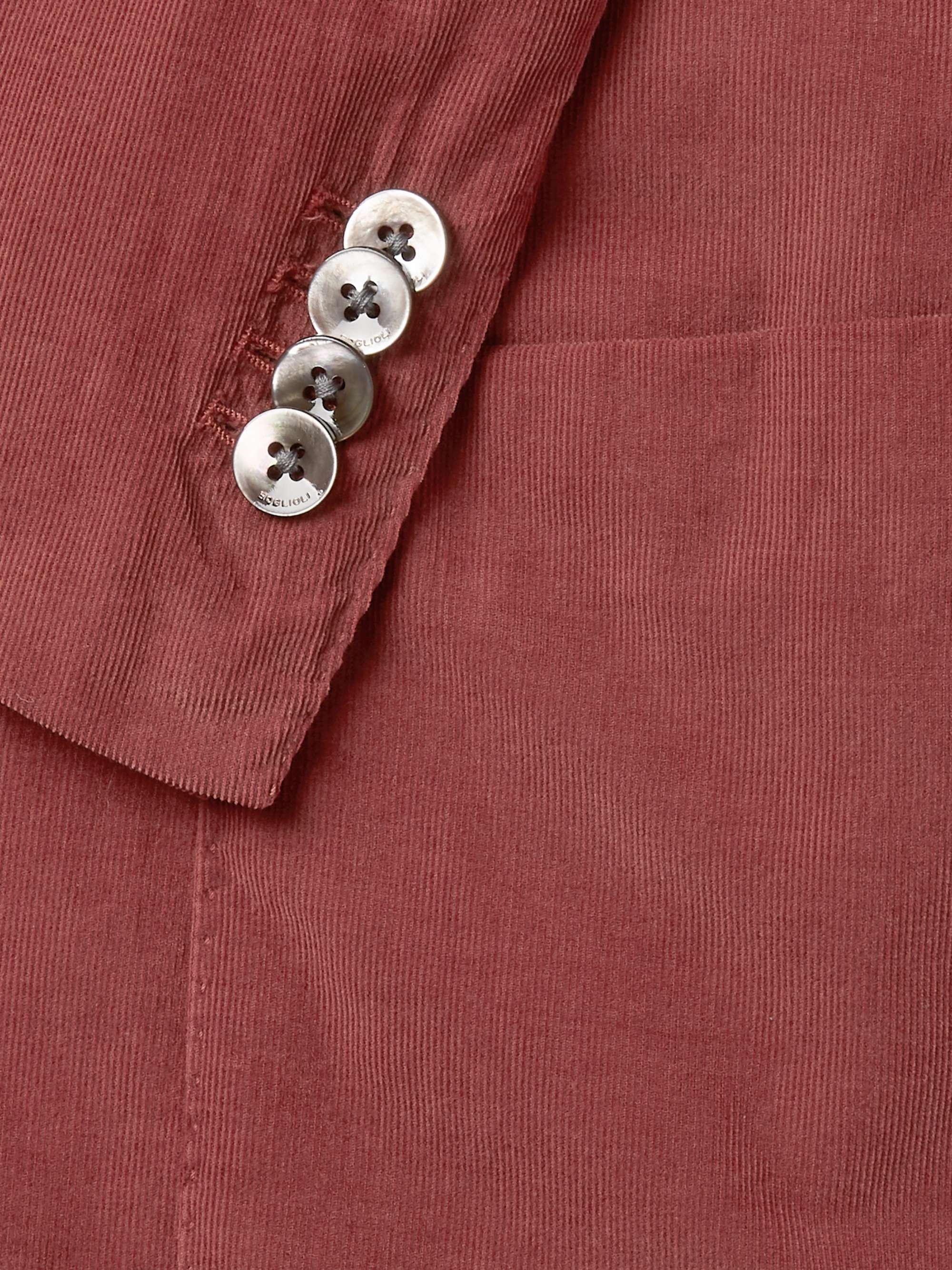 BOGLIOLI Navy Unstructured Cotton-Corduroy Blazer