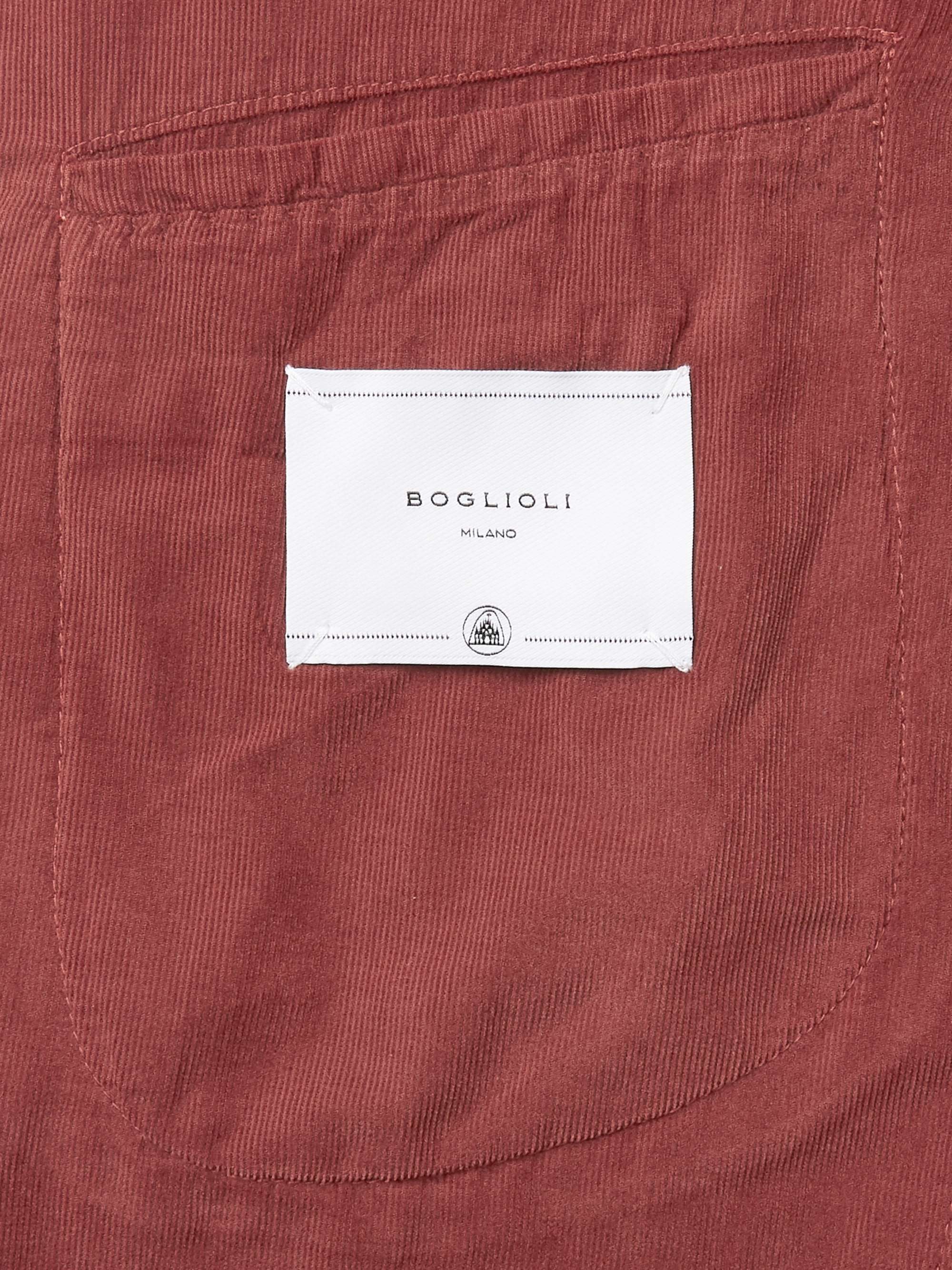 BOGLIOLI Navy Unstructured Cotton-Corduroy Blazer