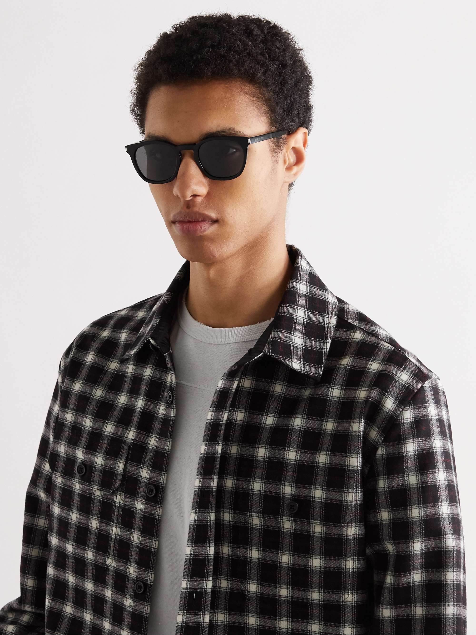 SAINT LAURENT EYEWEAR نظارات شمسية بإطار دائري من الأسيتات
