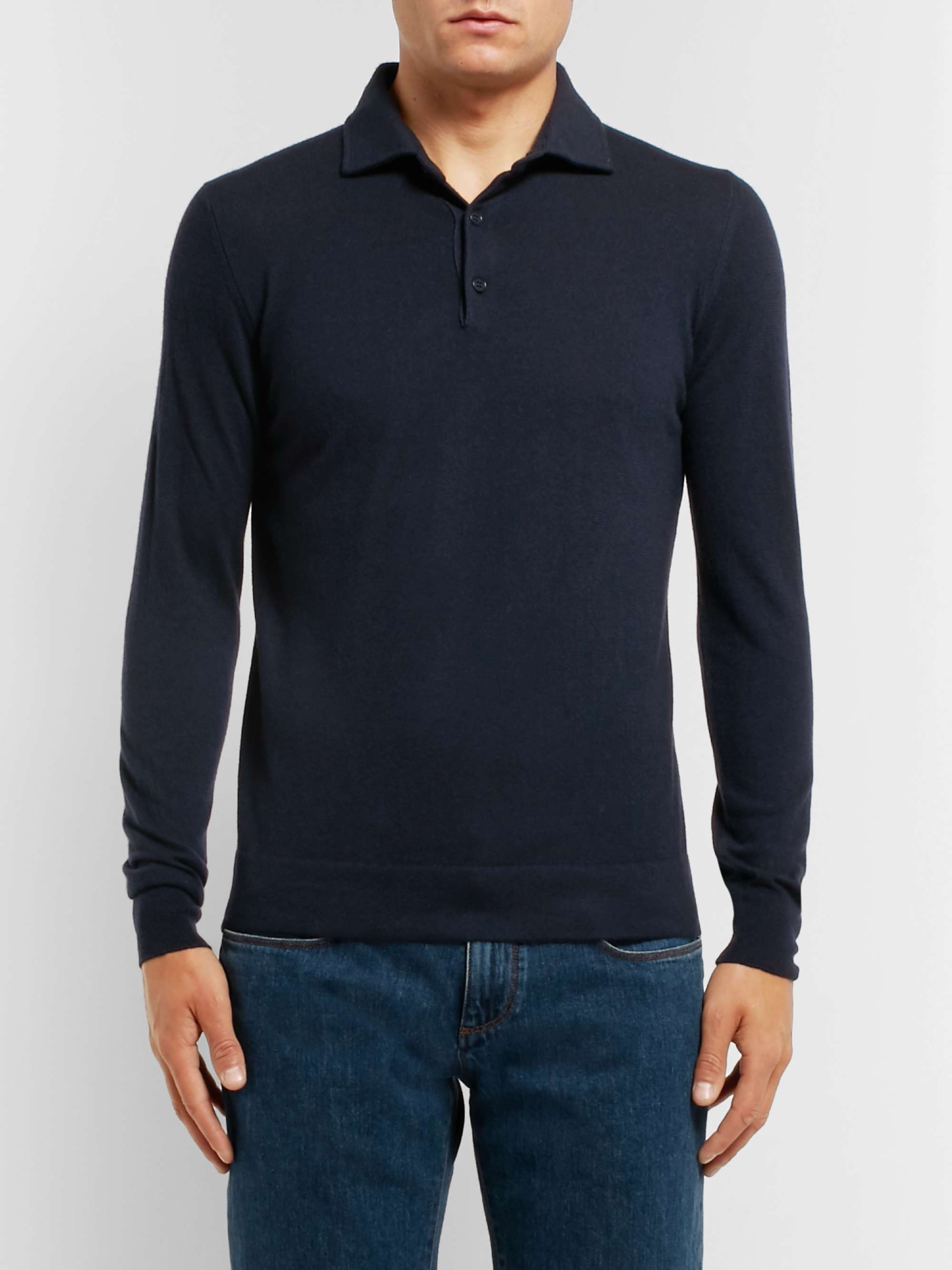 LORO PIANA Slim-Fit Baby Cashmere Polo Shirt
