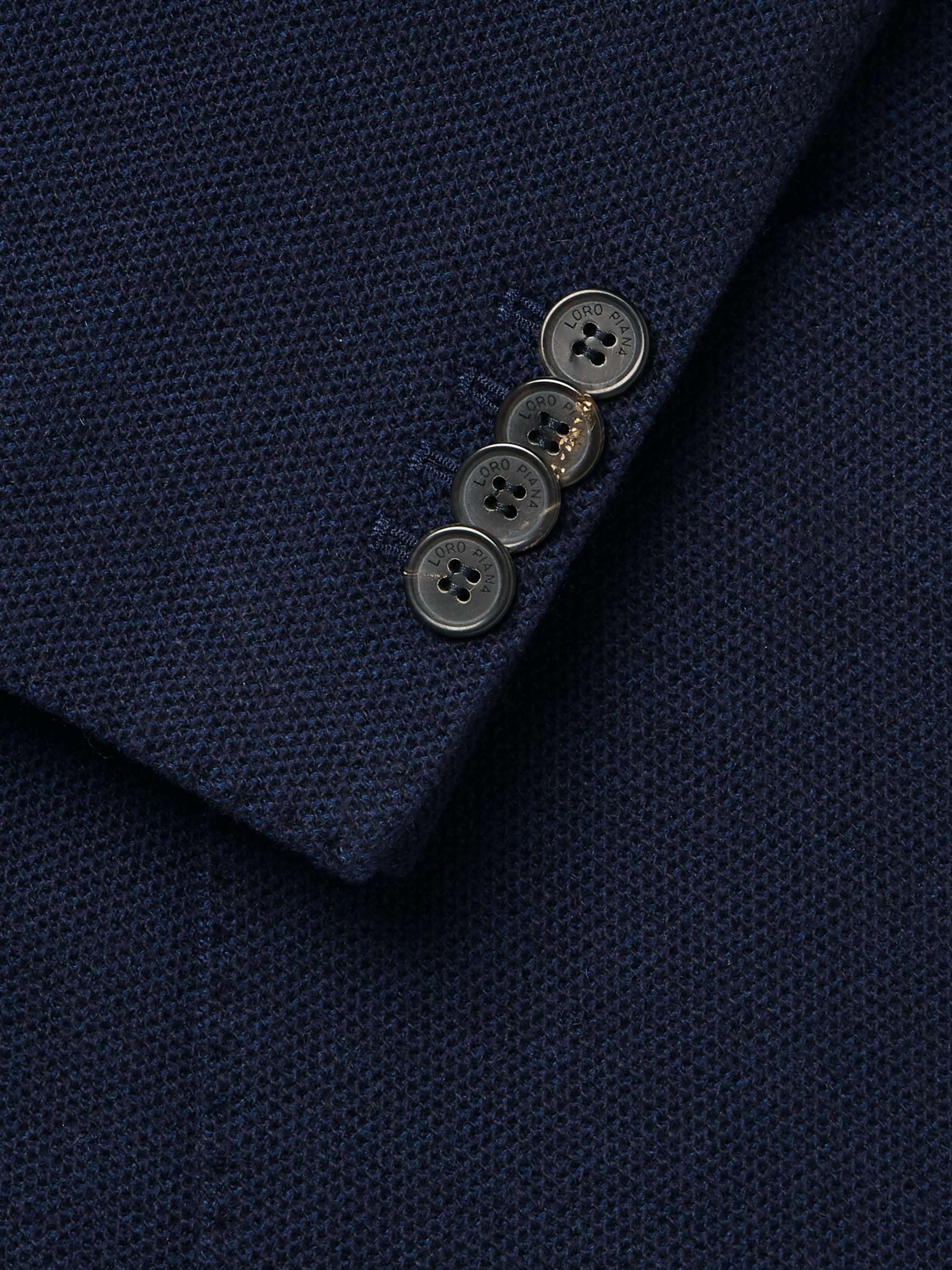 LORO PIANA Navy Slim-Fit Unstructured Cashmere and Virgin Wool-Blend Blazer