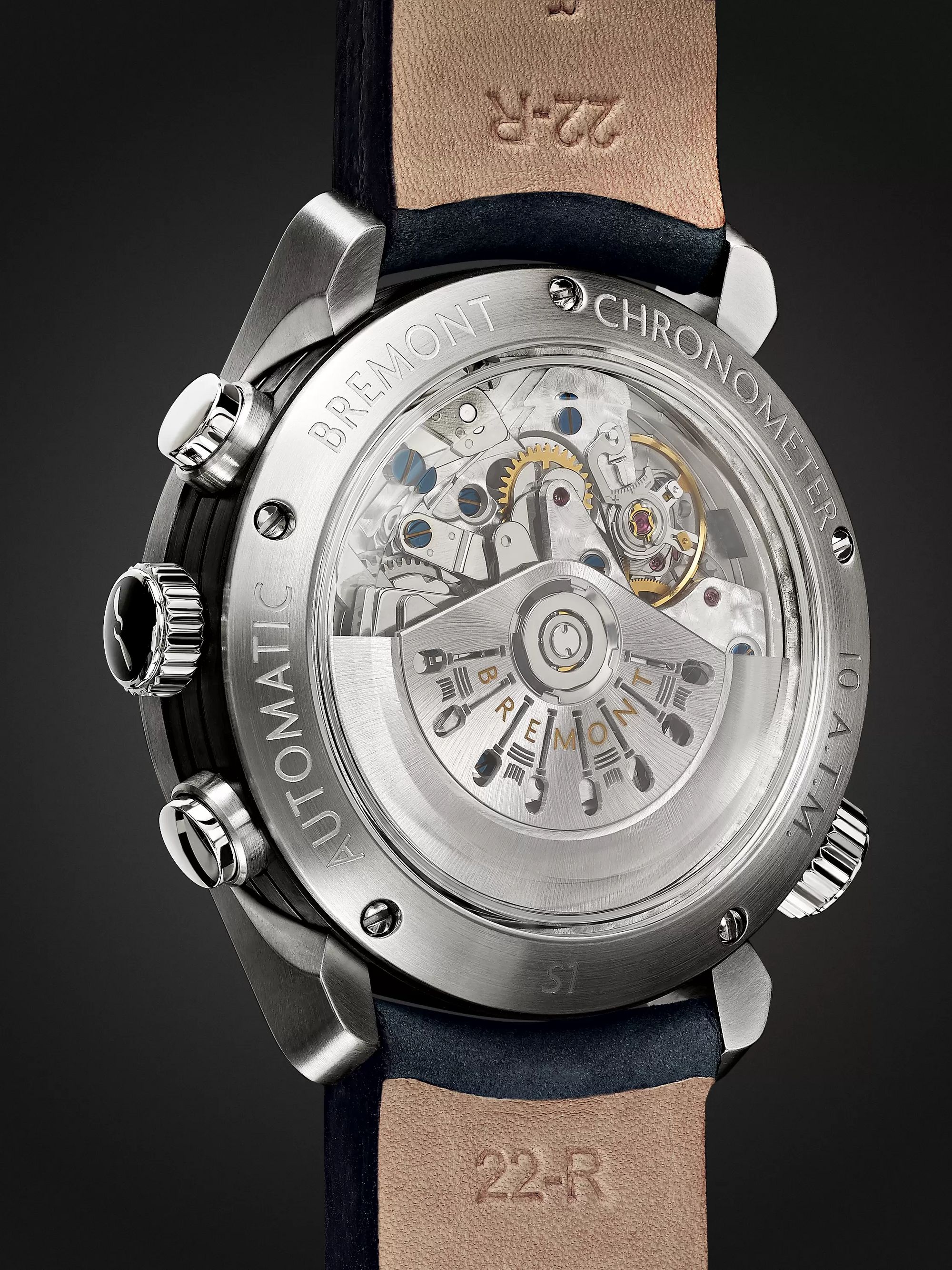 BREMONT Limited Edition Automatic GMT Chronograph 43mm Stainless Steel and Leather Watch, Ref. No. ALT1-ZT-BL-R-S