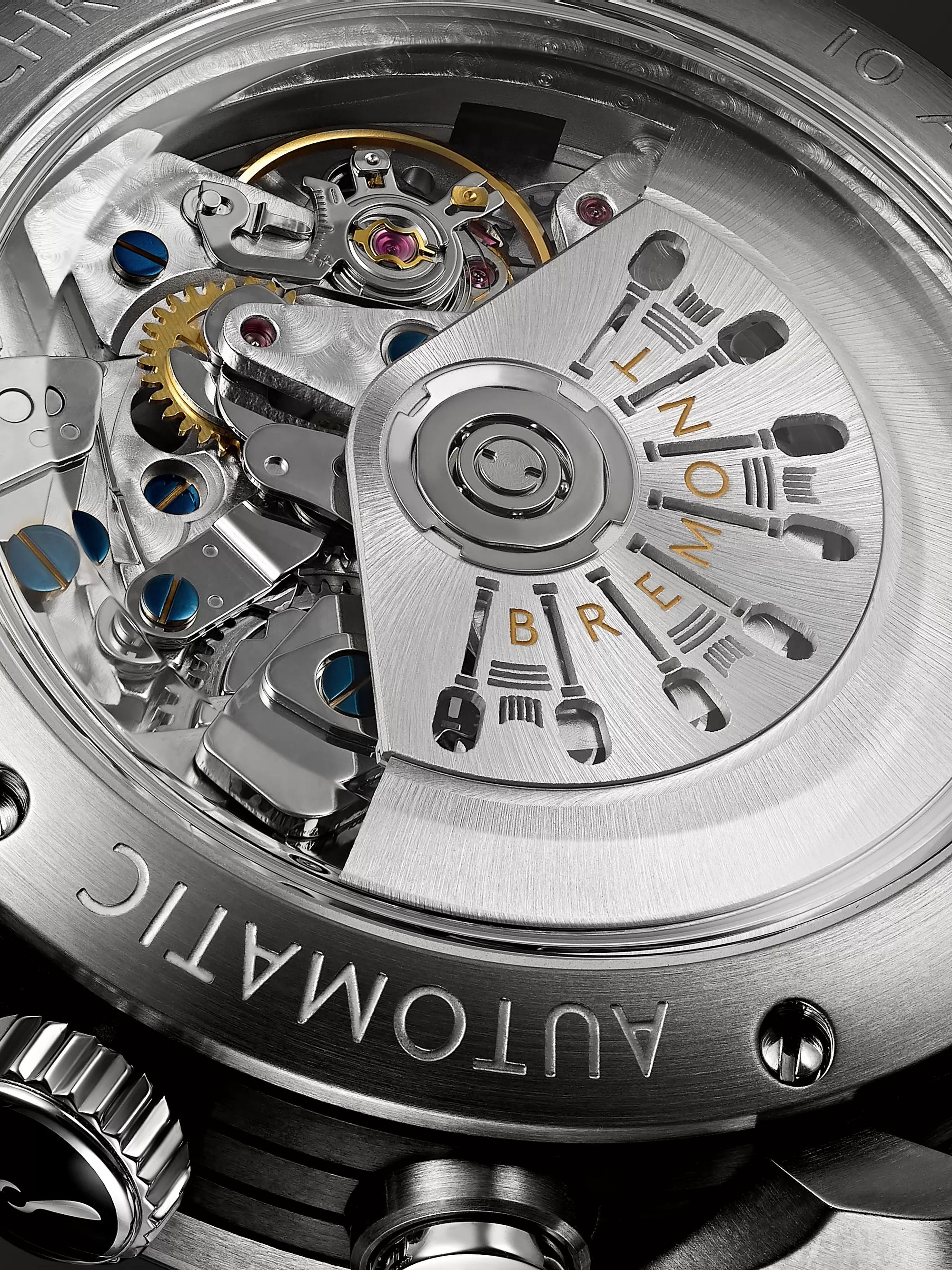 BREMONT Limited Edition Automatic GMT Chronograph 43mm Stainless Steel and Leather Watch, Ref. No. ALT1-ZT-BL-R-S