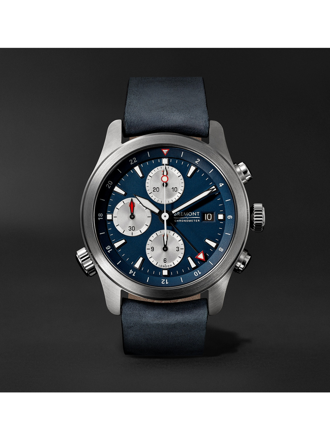 Bremont - Limited Edition Automatic GMT Chronograph 43mm Stainless Steel and Leather Watch, Ref. No. ALT1-ZT-BL-R-S - Men - Blue