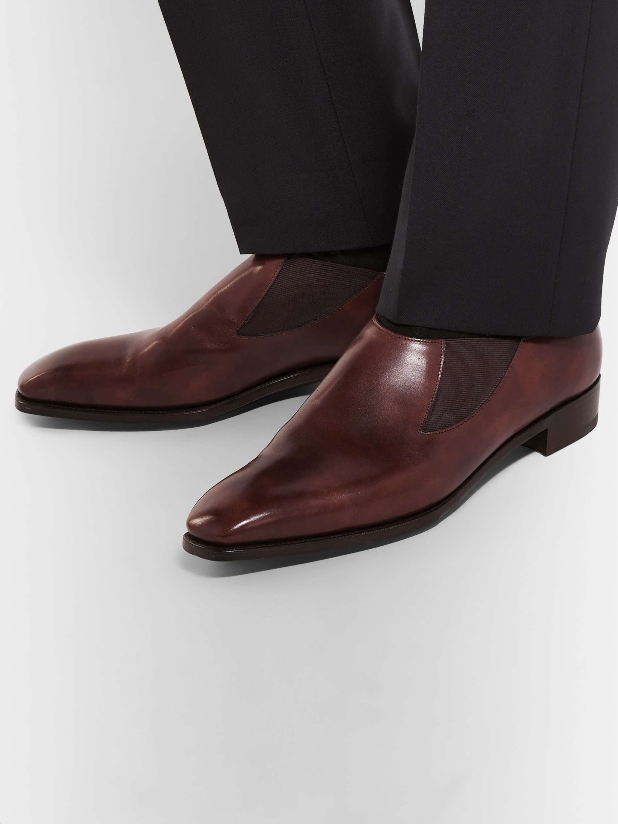 GEORGE CLEVERLEY Bulow Burnished-Leather Loafers
