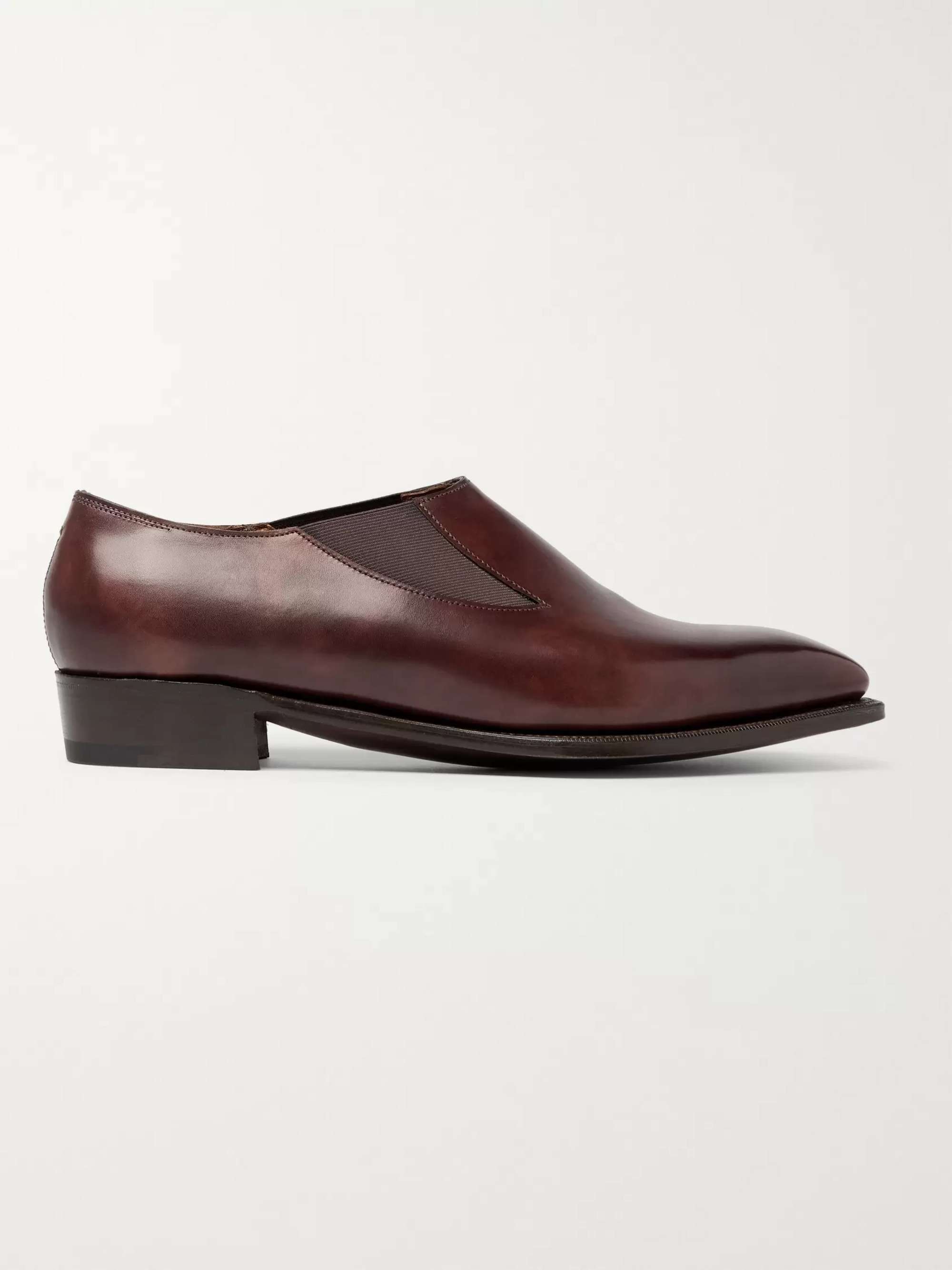 GEORGE CLEVERLEY Bulow Burnished-Leather Loafers