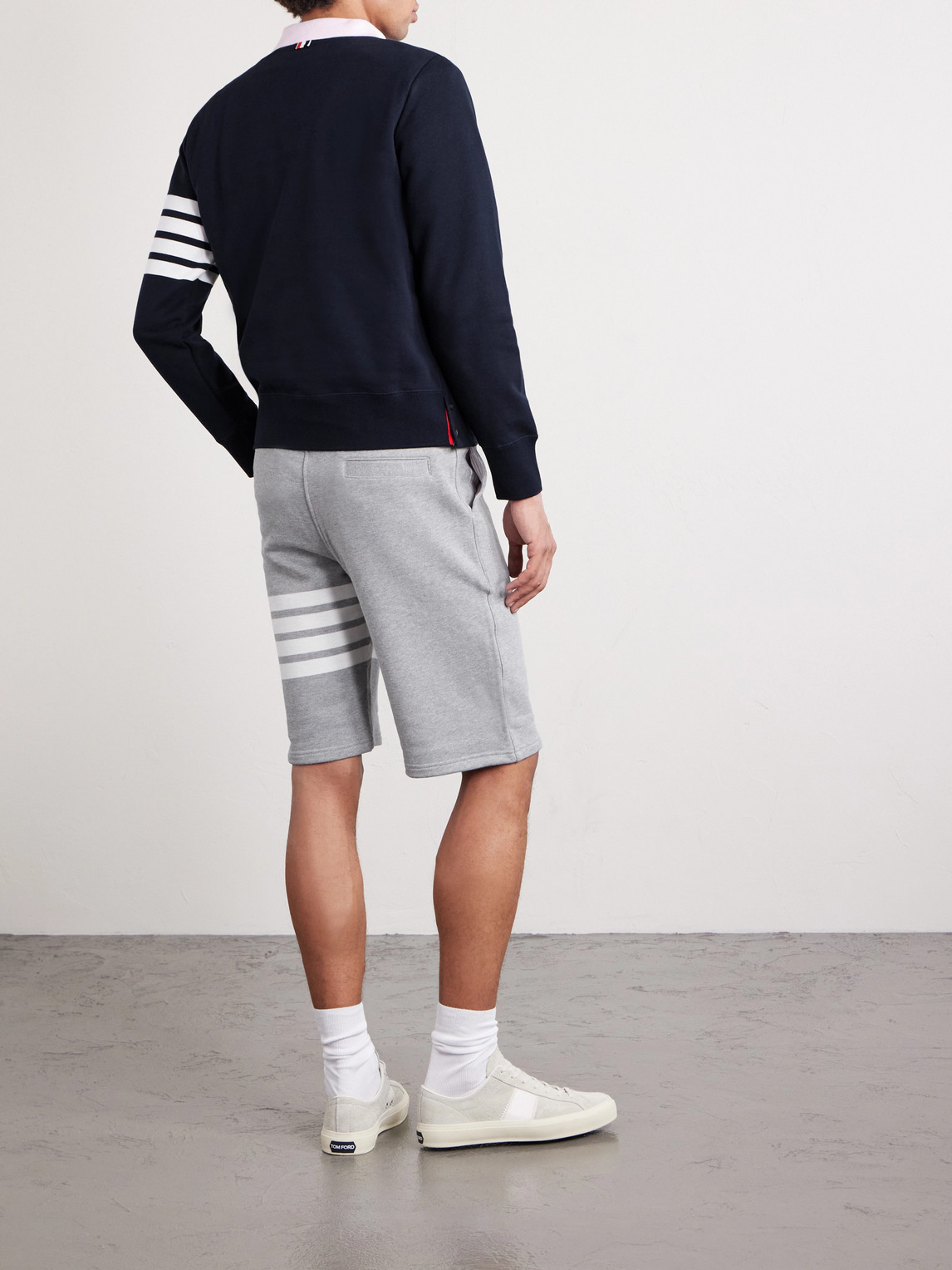 Slim-Fit Striped Loopback Cotton-Jersey Sweatshirt