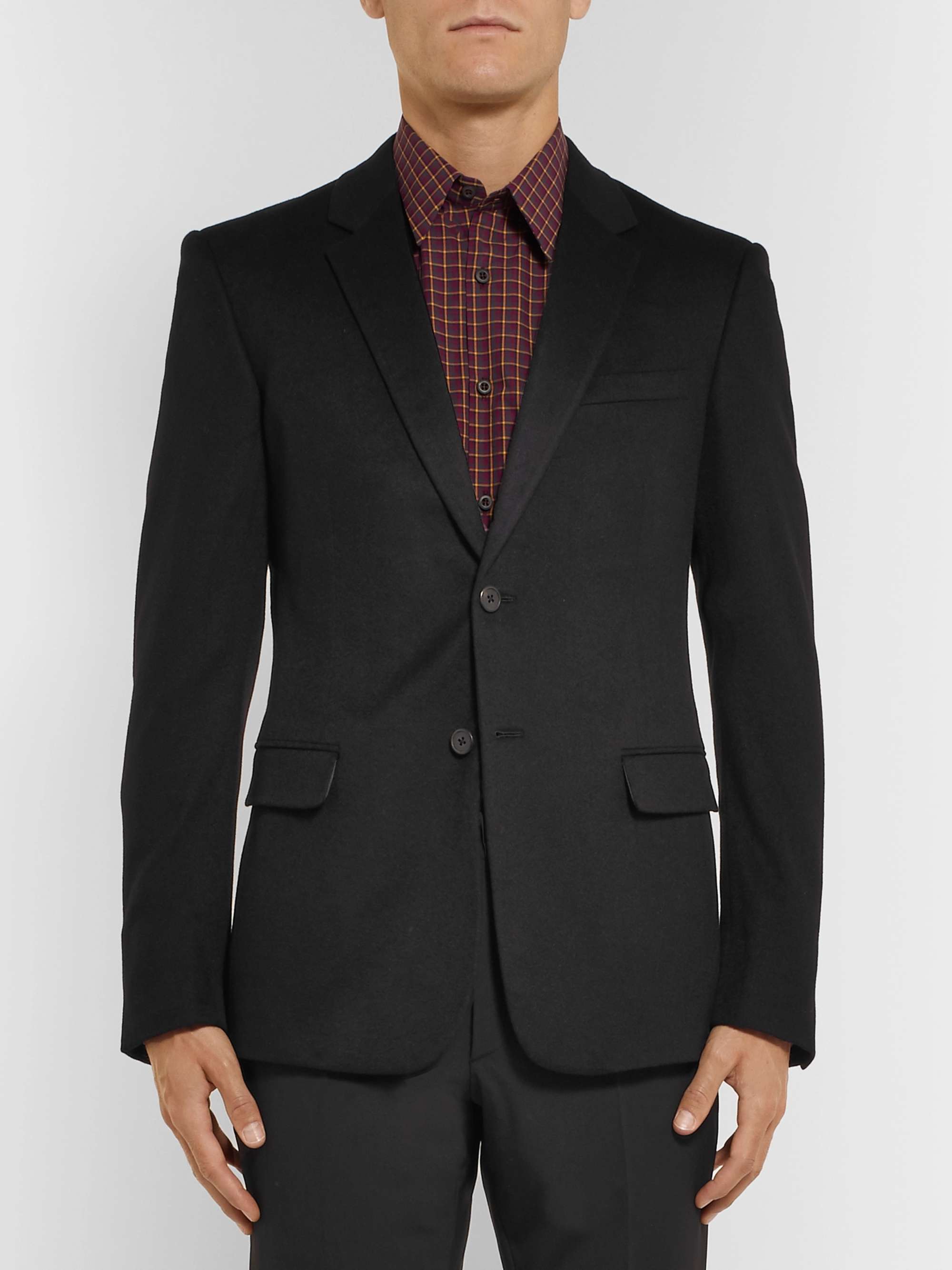 PRADA Black Slim-Fit Cashmere Blazer