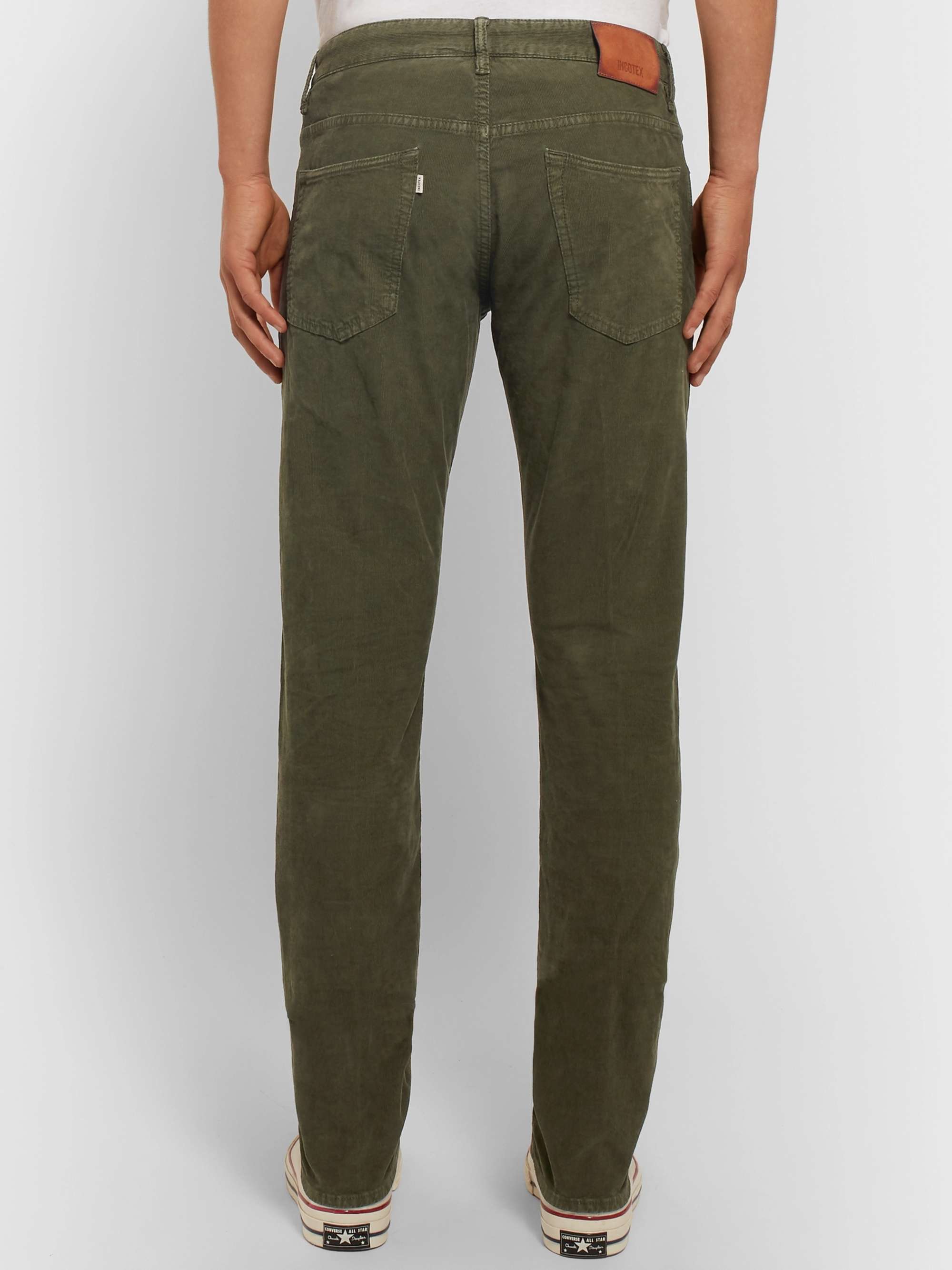 INCOTEX Slim-Fit Stretch-Cotton Corduroy Trousers