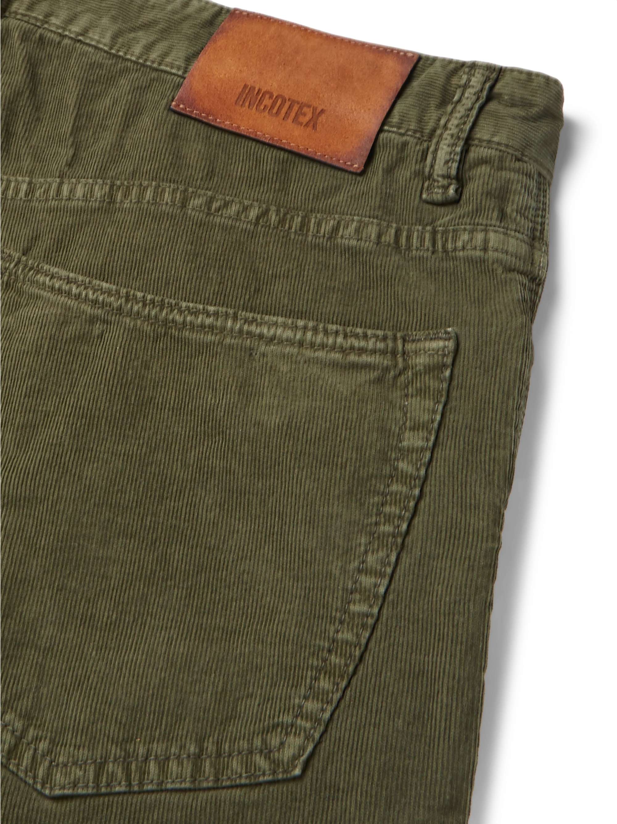 INCOTEX Slim-Fit Stretch-Cotton Corduroy Trousers