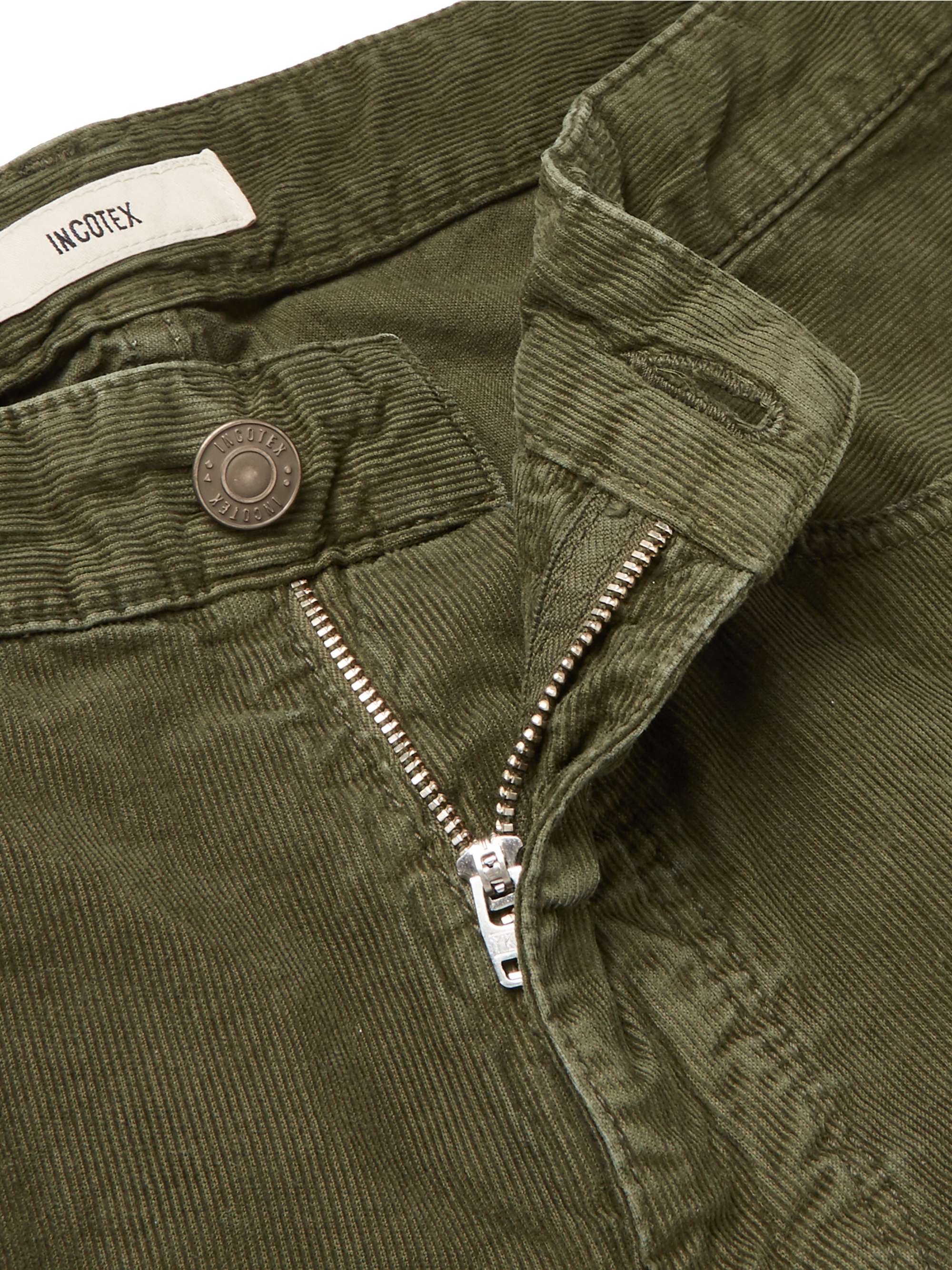 INCOTEX Slim-Fit Stretch-Cotton Corduroy Trousers