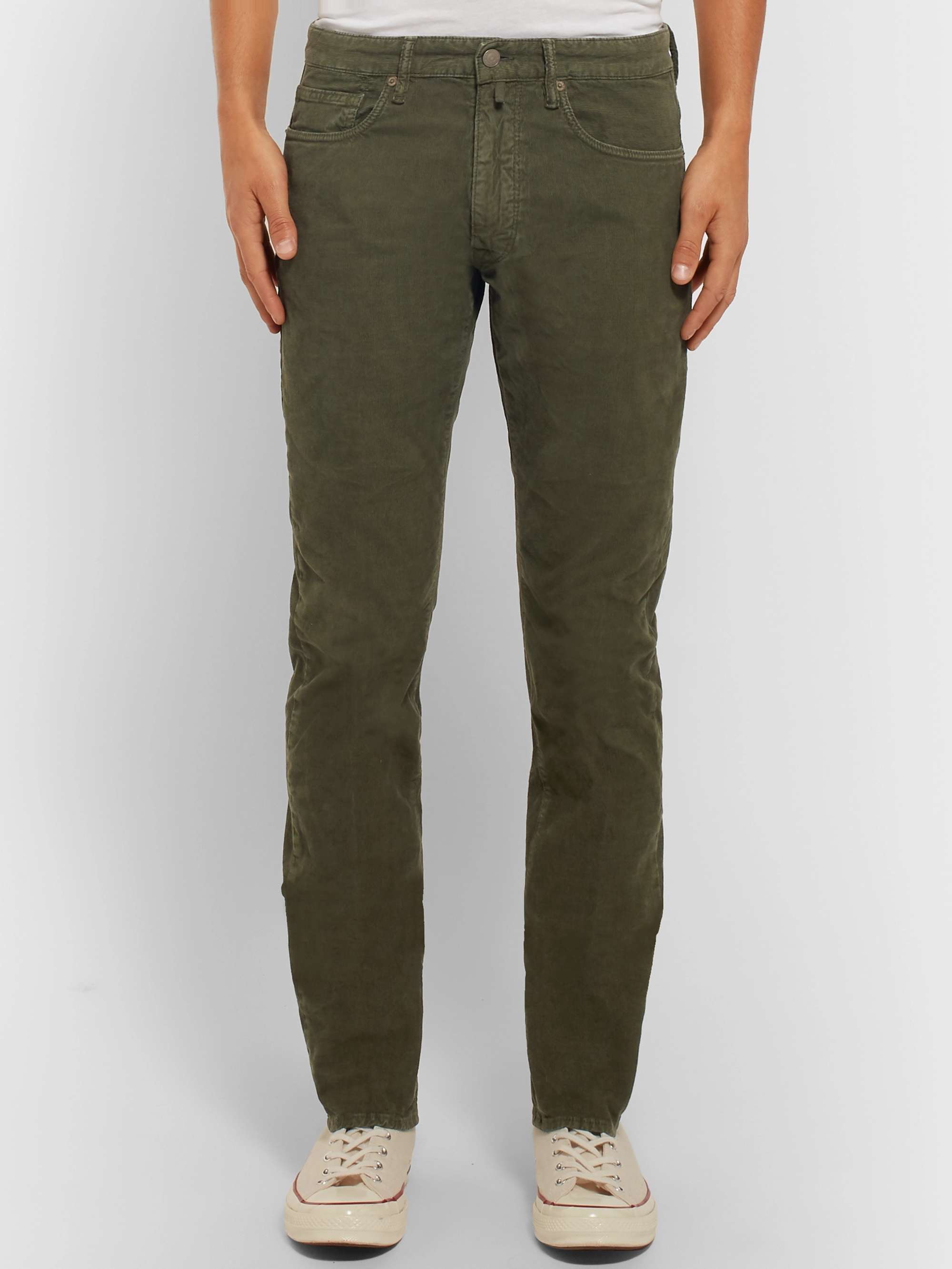 INCOTEX Slim-Fit Stretch-Cotton Corduroy Trousers
