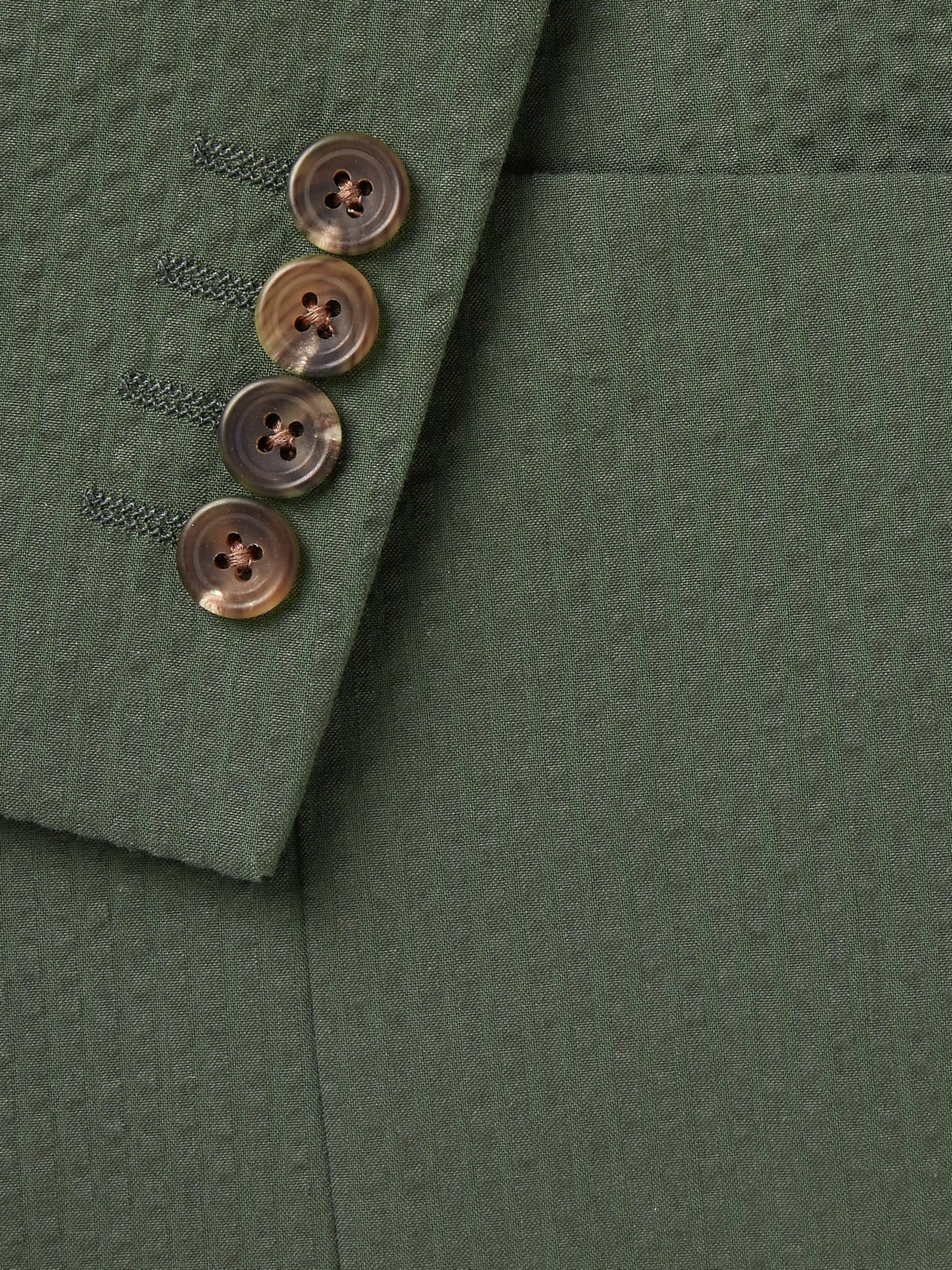 RICHARD JAMES Forest-Green Unstructured Cotton-Seersucker Blazer