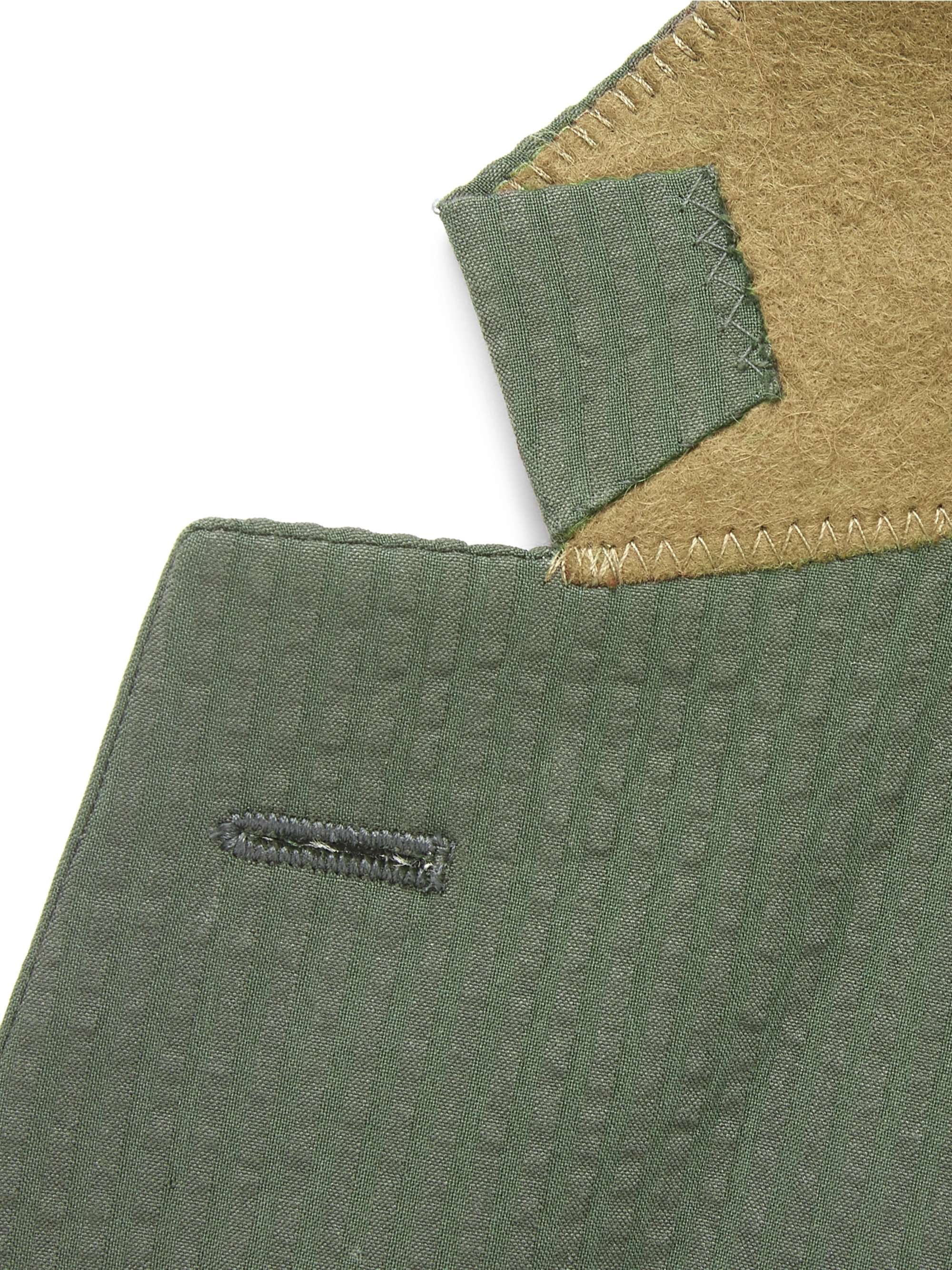 RICHARD JAMES Forest-Green Unstructured Cotton-Seersucker Blazer