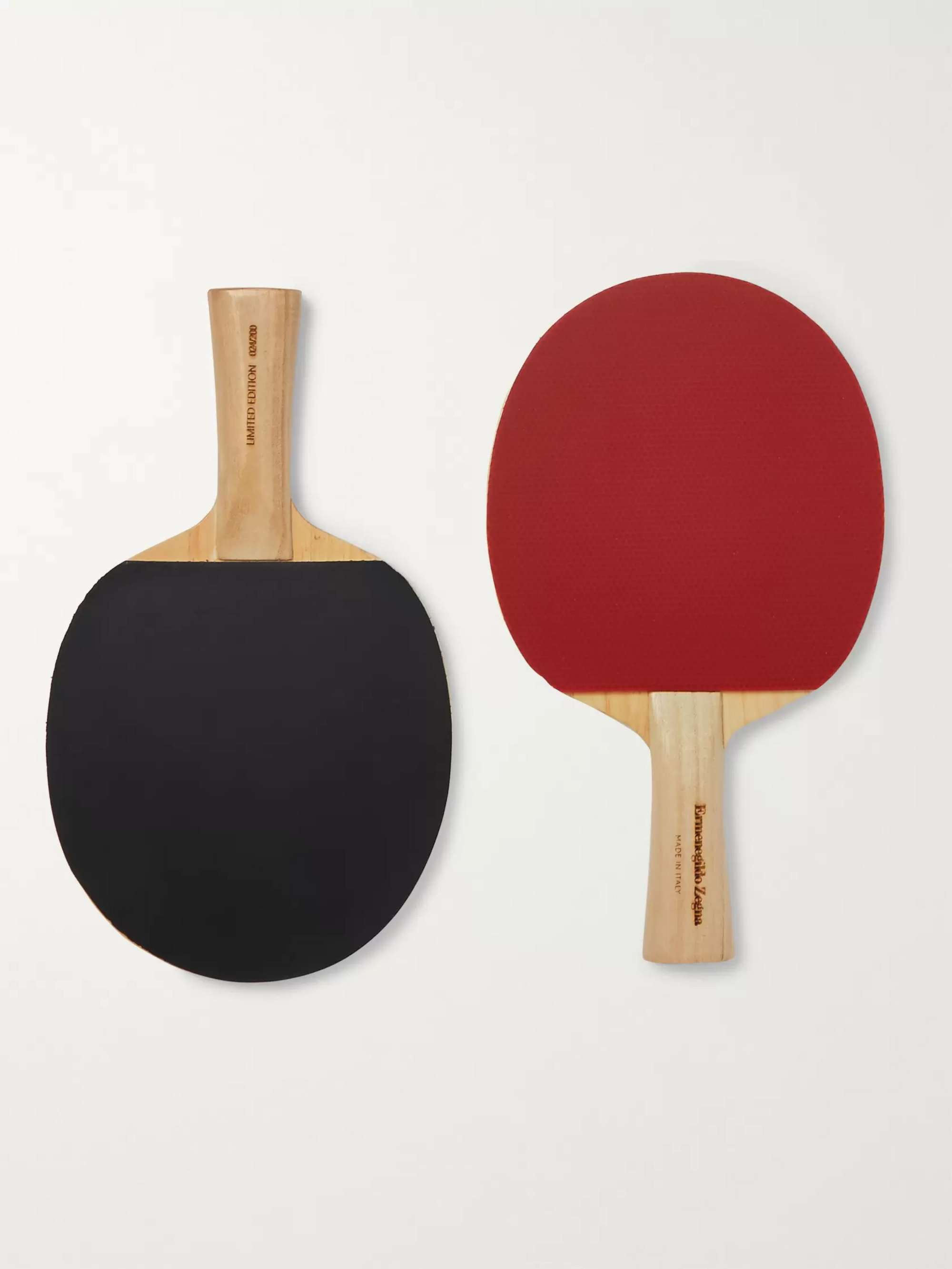 ZEGNA PelleTessuta Leather Table Tennis Set