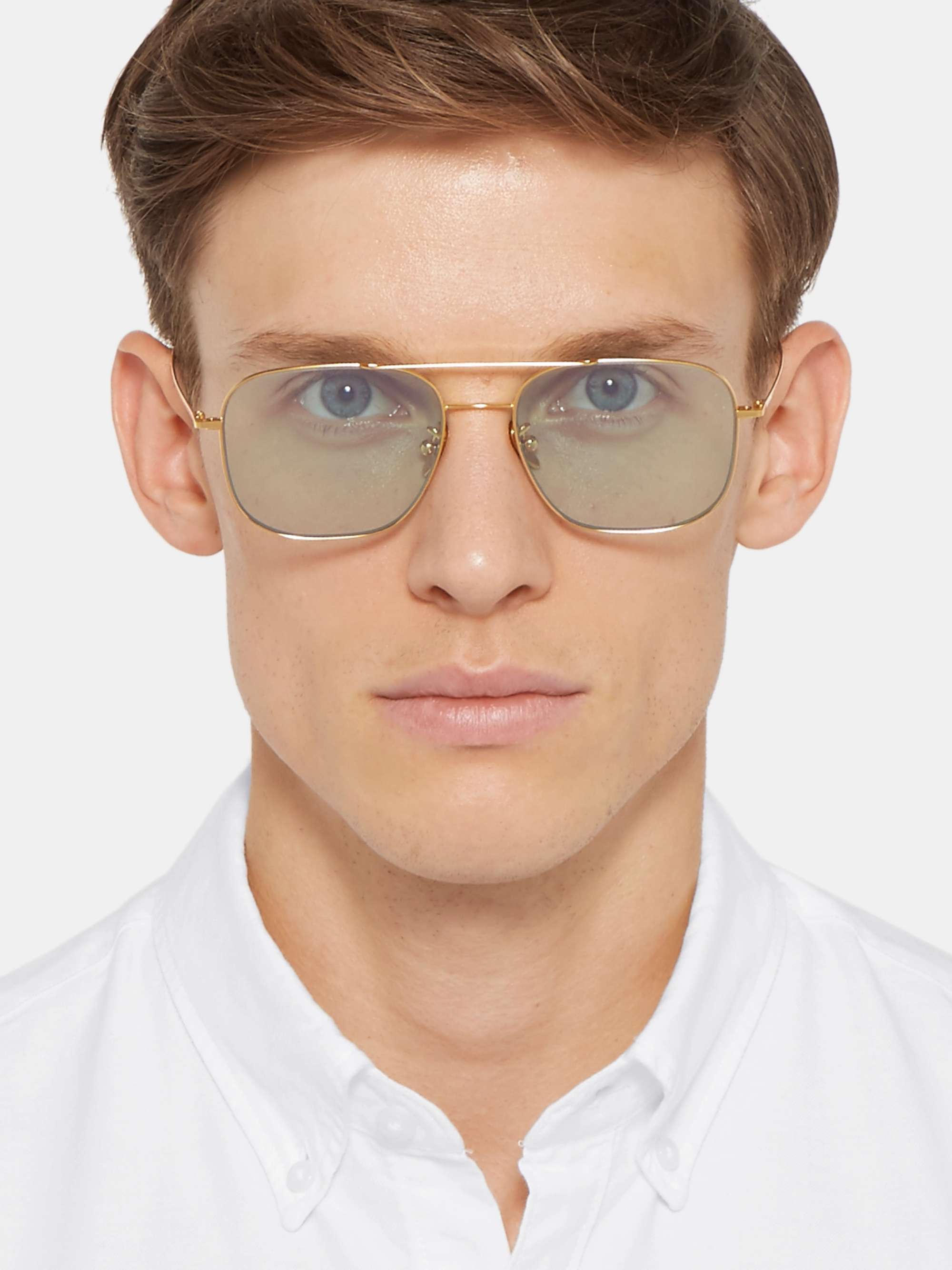CUTLER AND GROSS Aviator-Style Gold-Tone Sunglasses