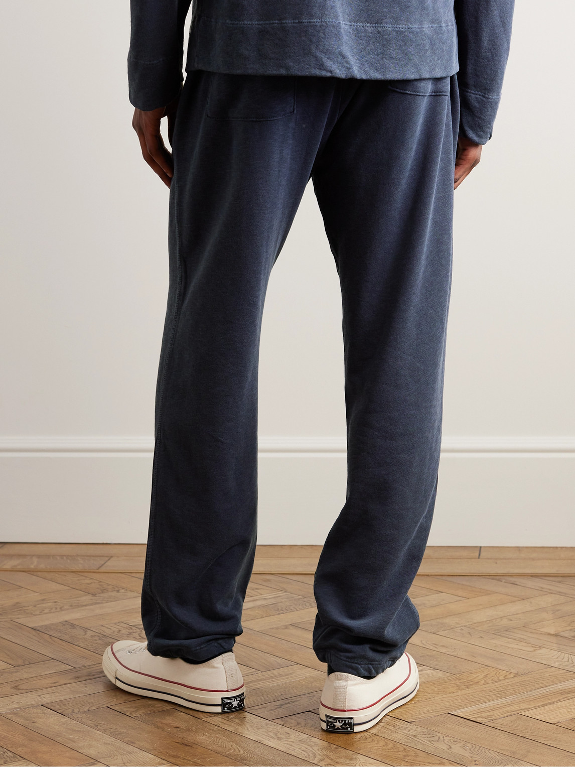 Shop James Perse Straight-leg Supima Cotton-jersey Sweatpants In Blue