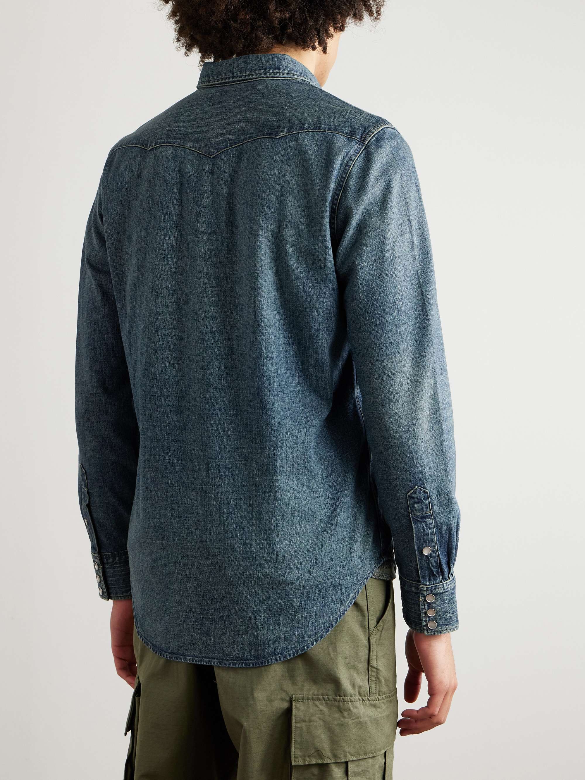 RRL Slim-Fit Denim Western Shirt