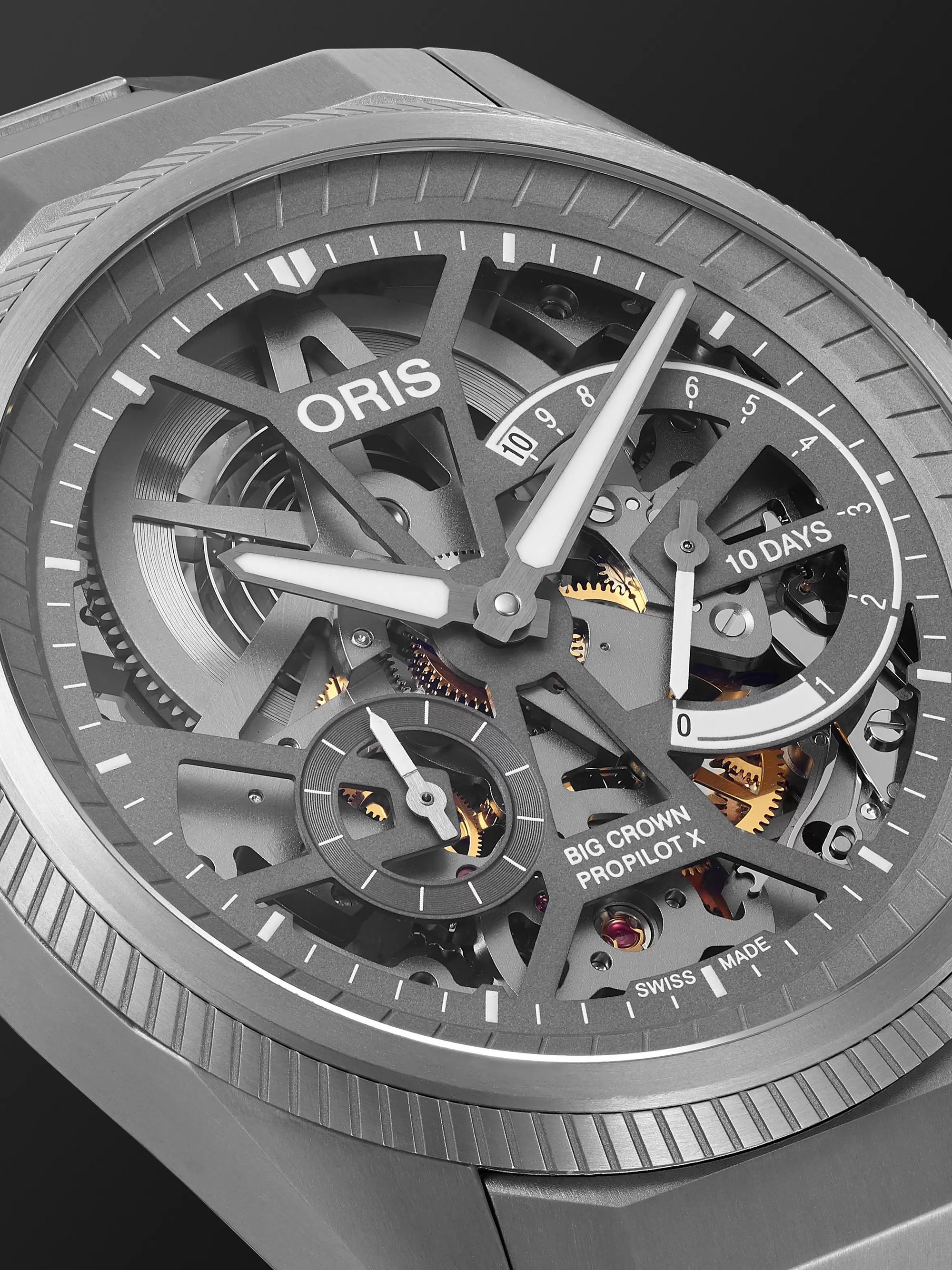 ORIS Big Crown ProPilot X Hand-Wound Skeleton 44mm Titanium Watch