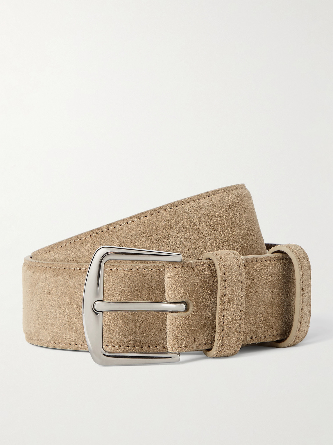 Loro Piana 3.5cm Mushroom Suede Belt - Men
