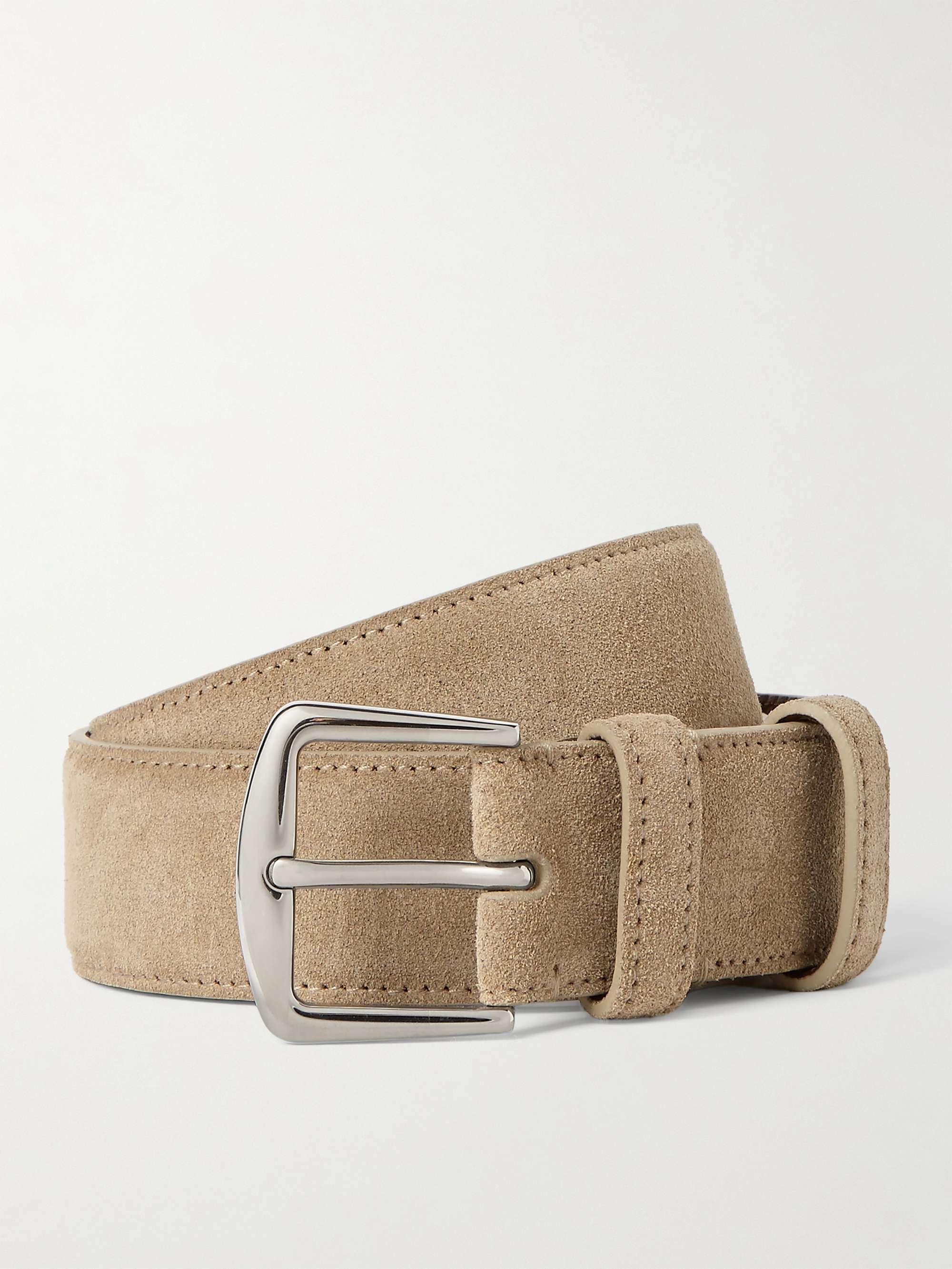 LORO PIANA 3.5cm Mushroom Suede Belt for Men | MR PORTER