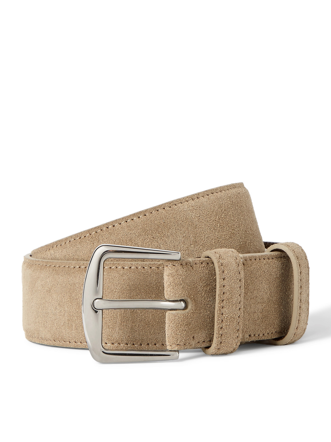 Loro Piana 3.5cm Mushroom Suede Belt In Neutrals