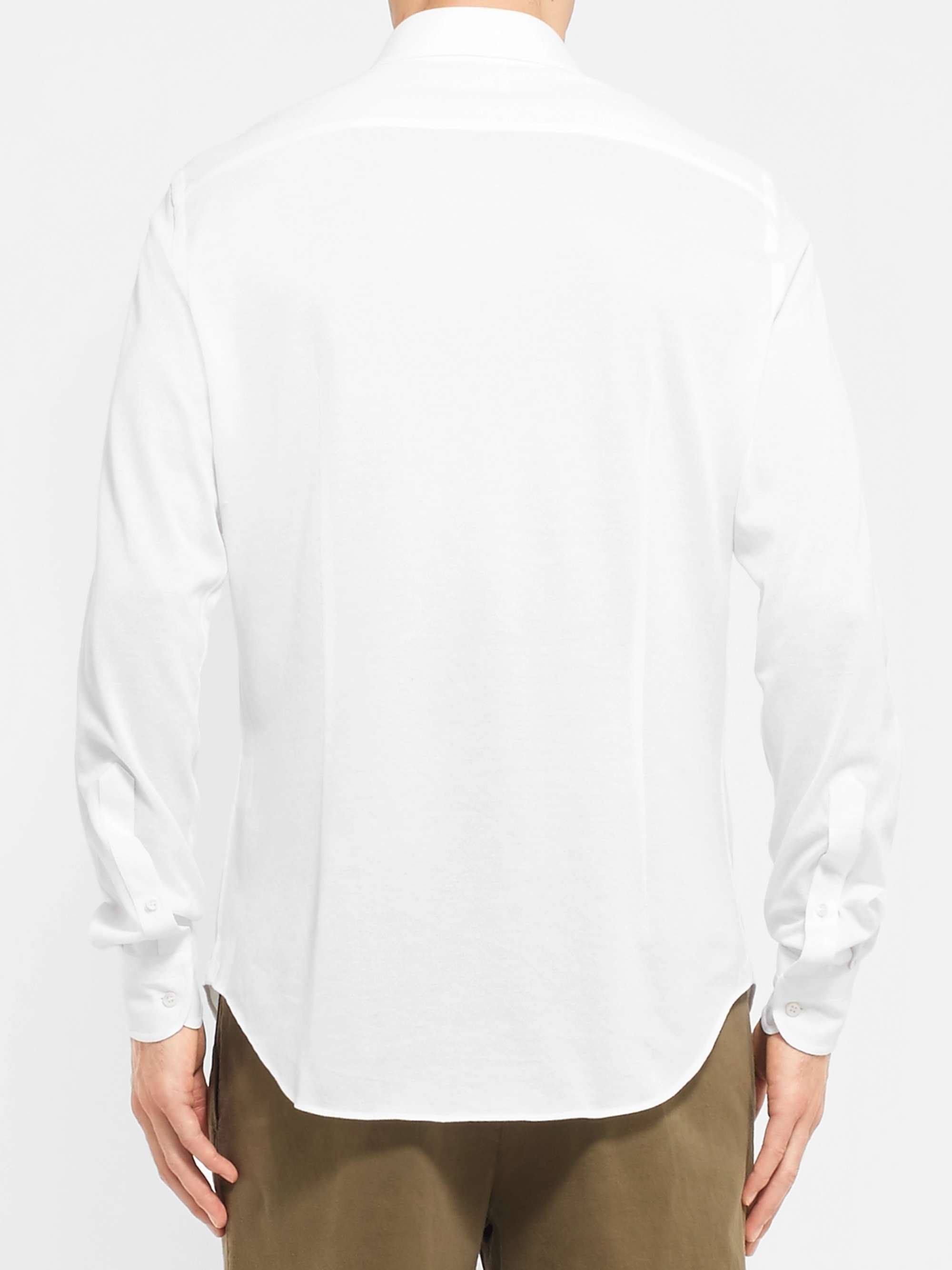 LORO PIANA Andrew Slim-Fit Cutaway-Collar Cotton-Piqué Shirt